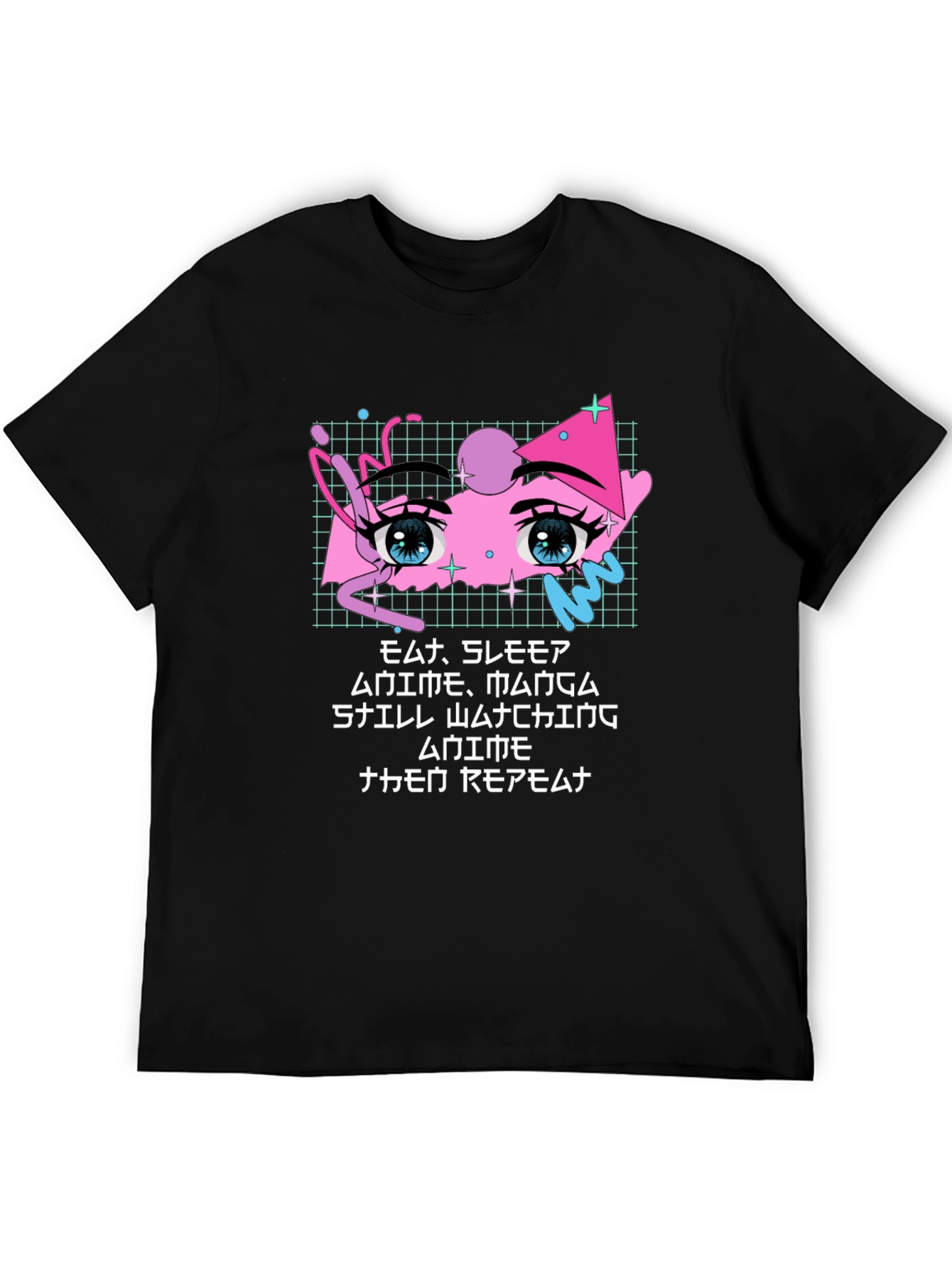 Anime Manga Graphic Black T-Shirt