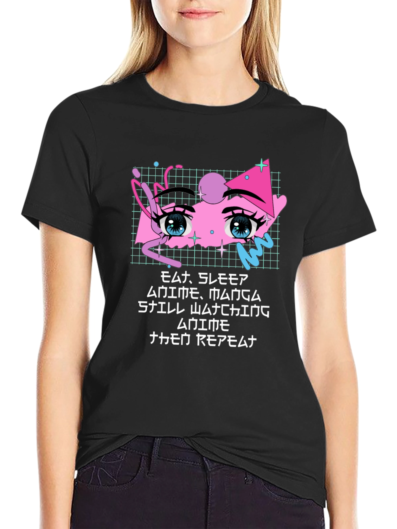 Anime Manga Graphic Black T-Shirt