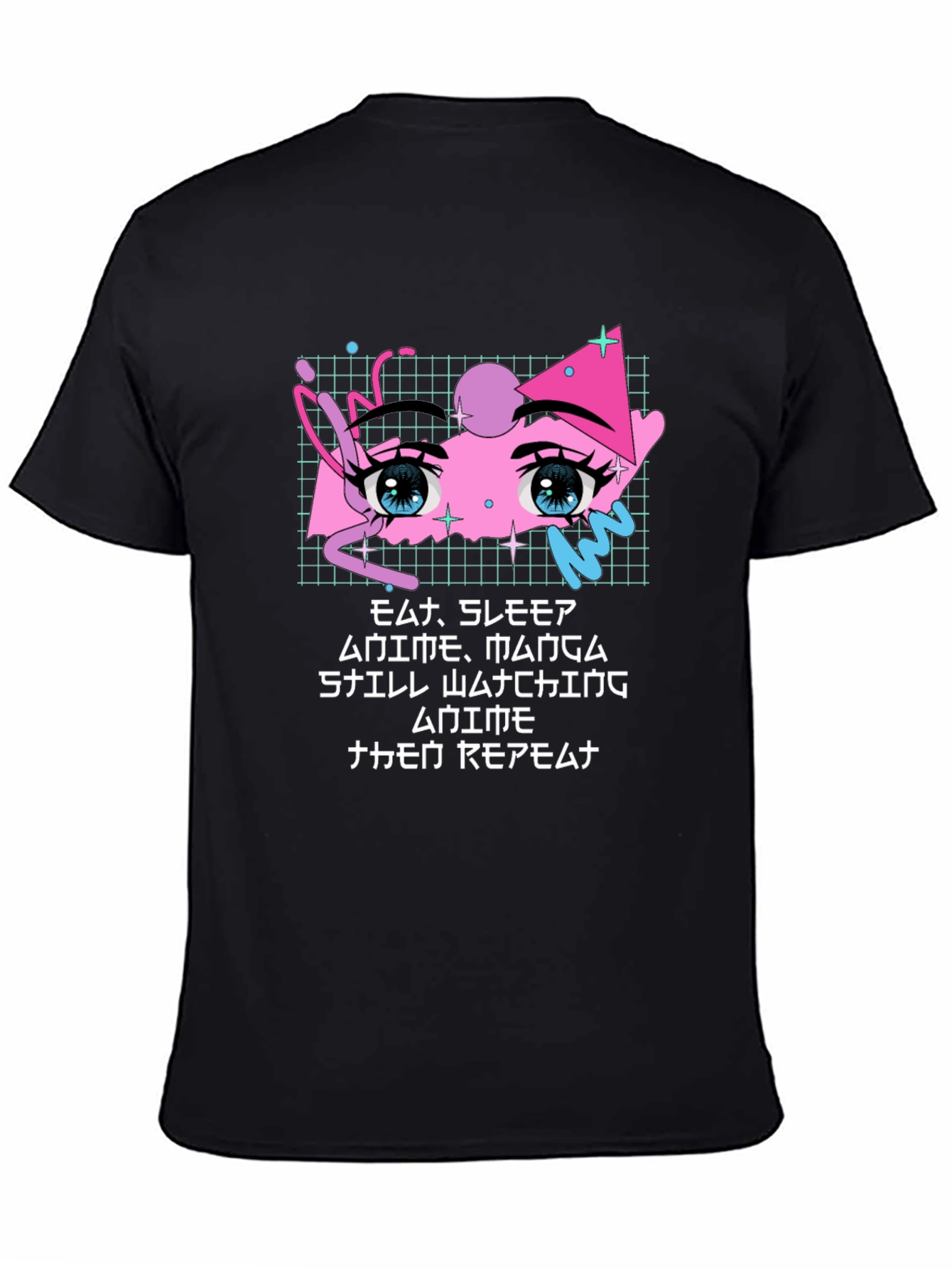 Anime Manga Graphic Black T-Shirt