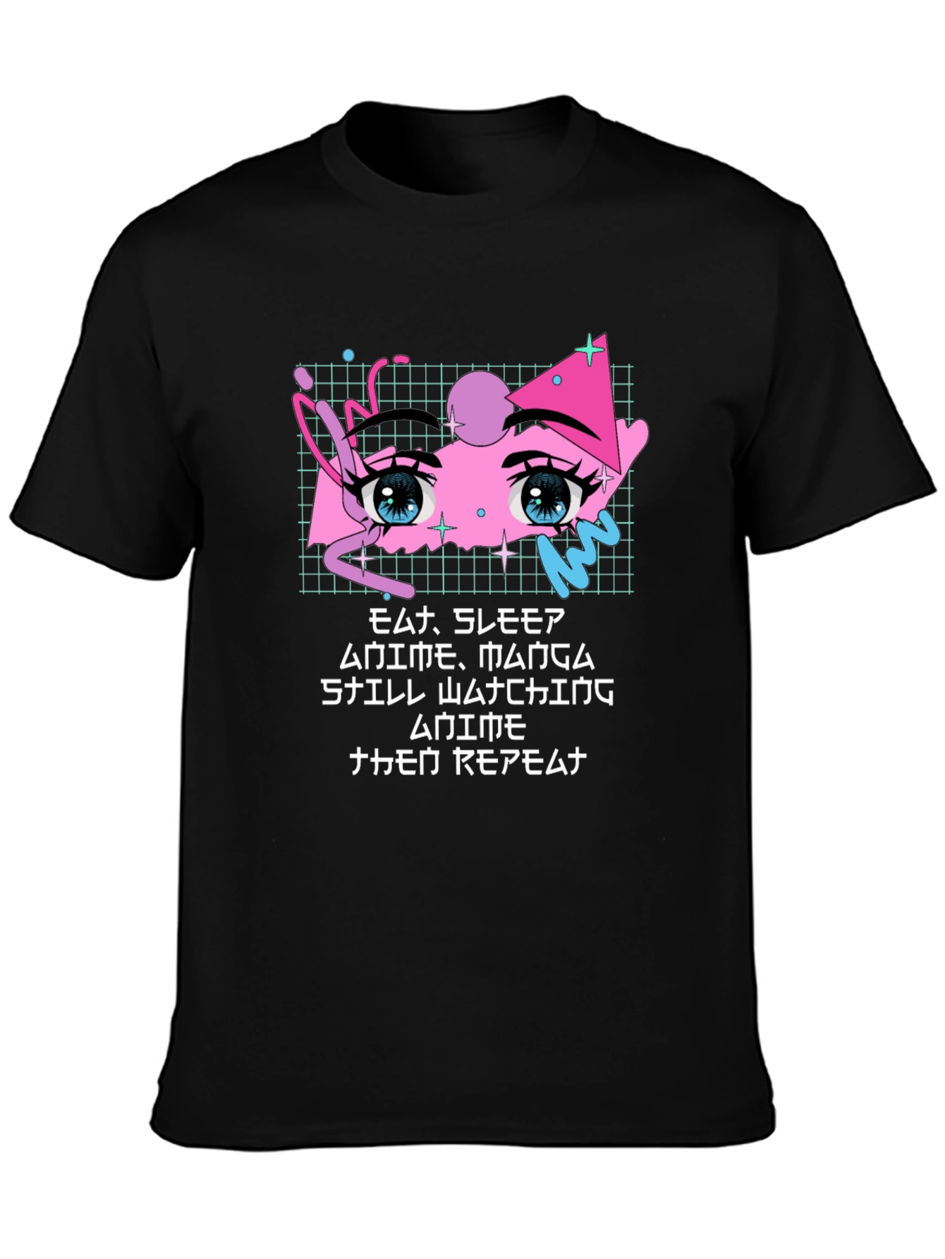 Anime Manga Graphic Black T-Shirt