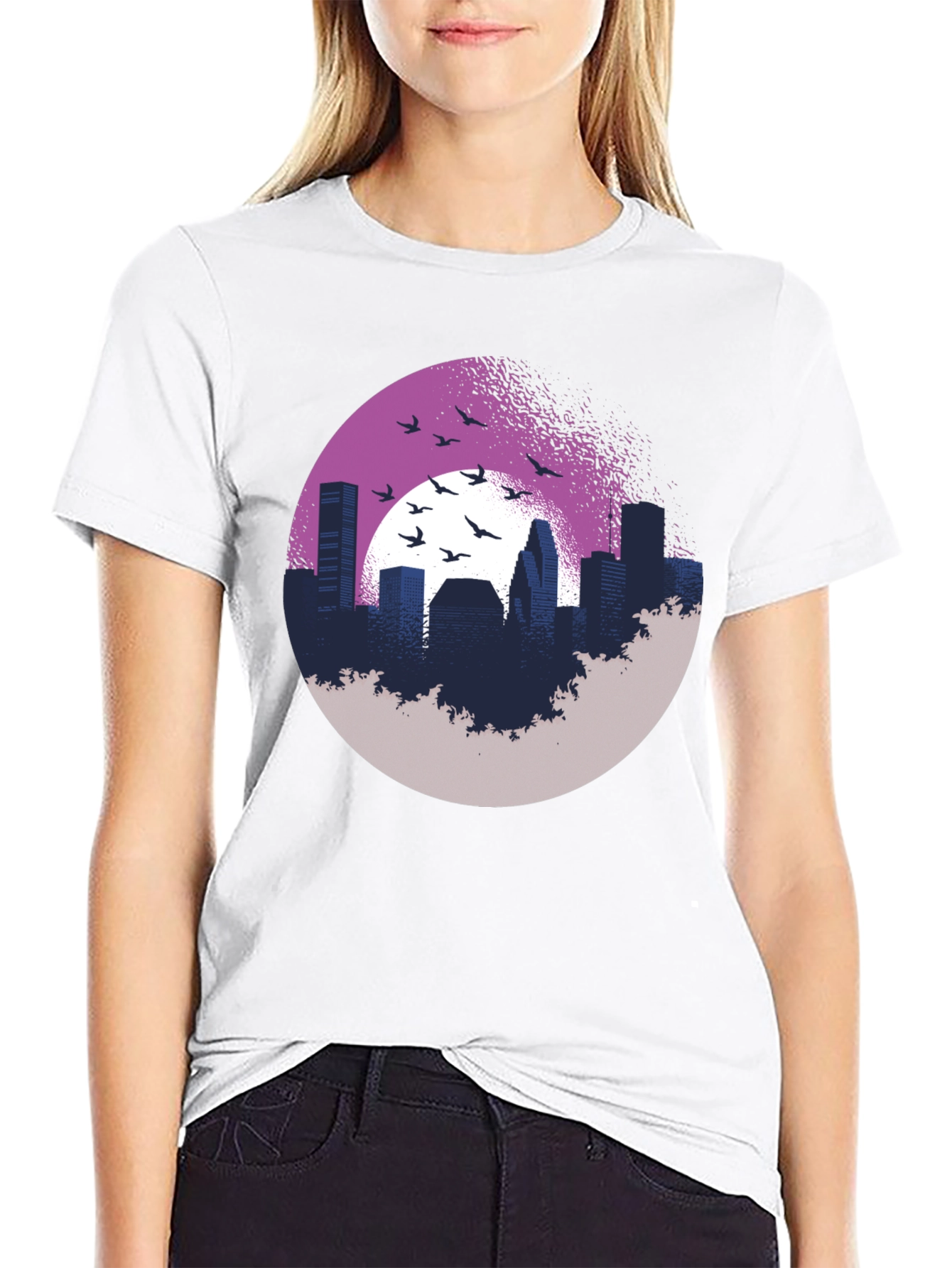 Urban Silhouette T-Shirt: Cityscape Graphic Tee