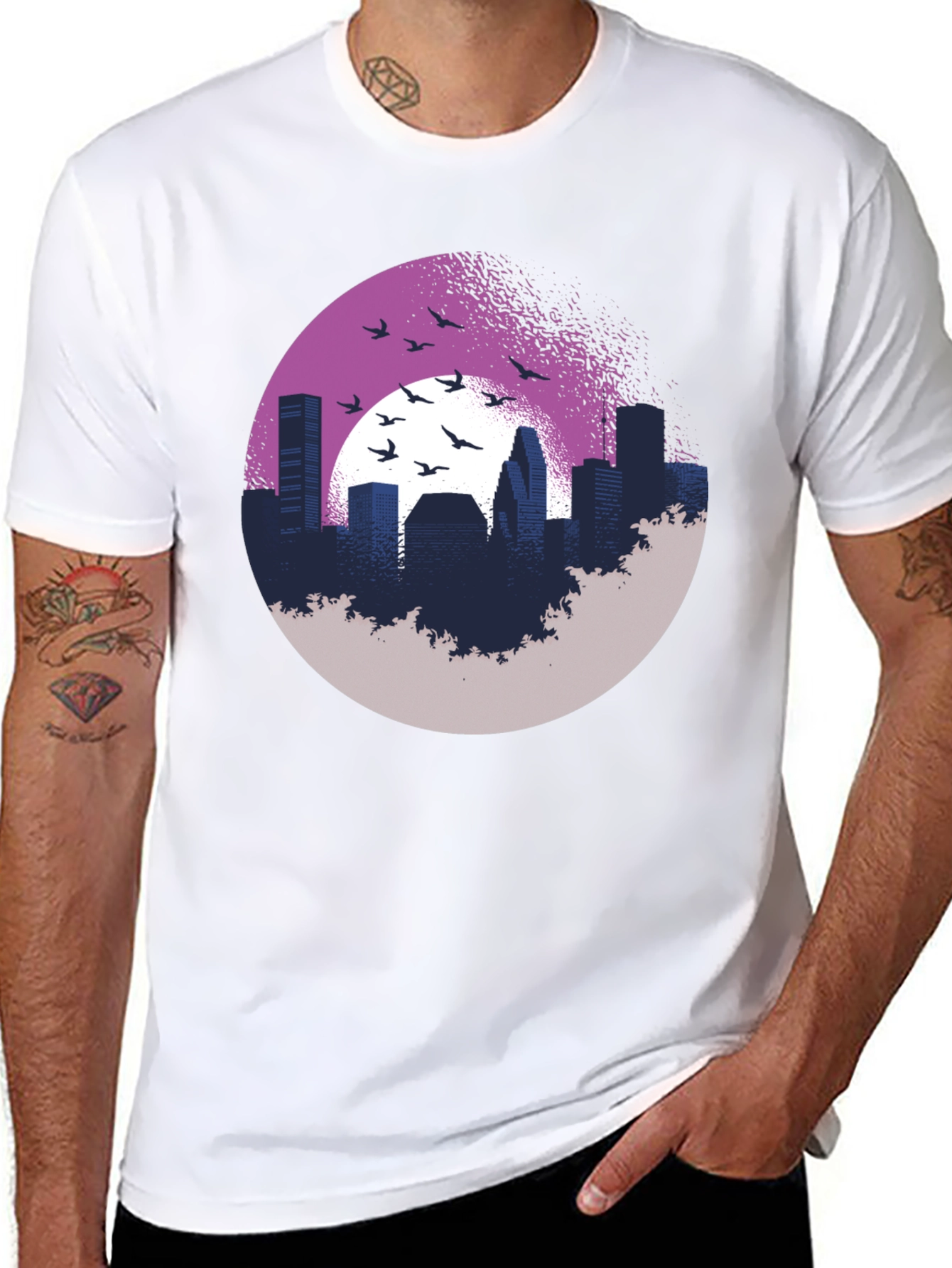 Urban Silhouette T-Shirt: Cityscape Graphic Tee