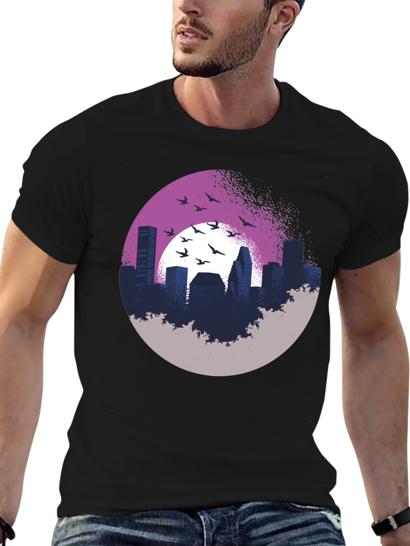 Urban Silhouette T-Shirt: Cityscape Graphic Tee