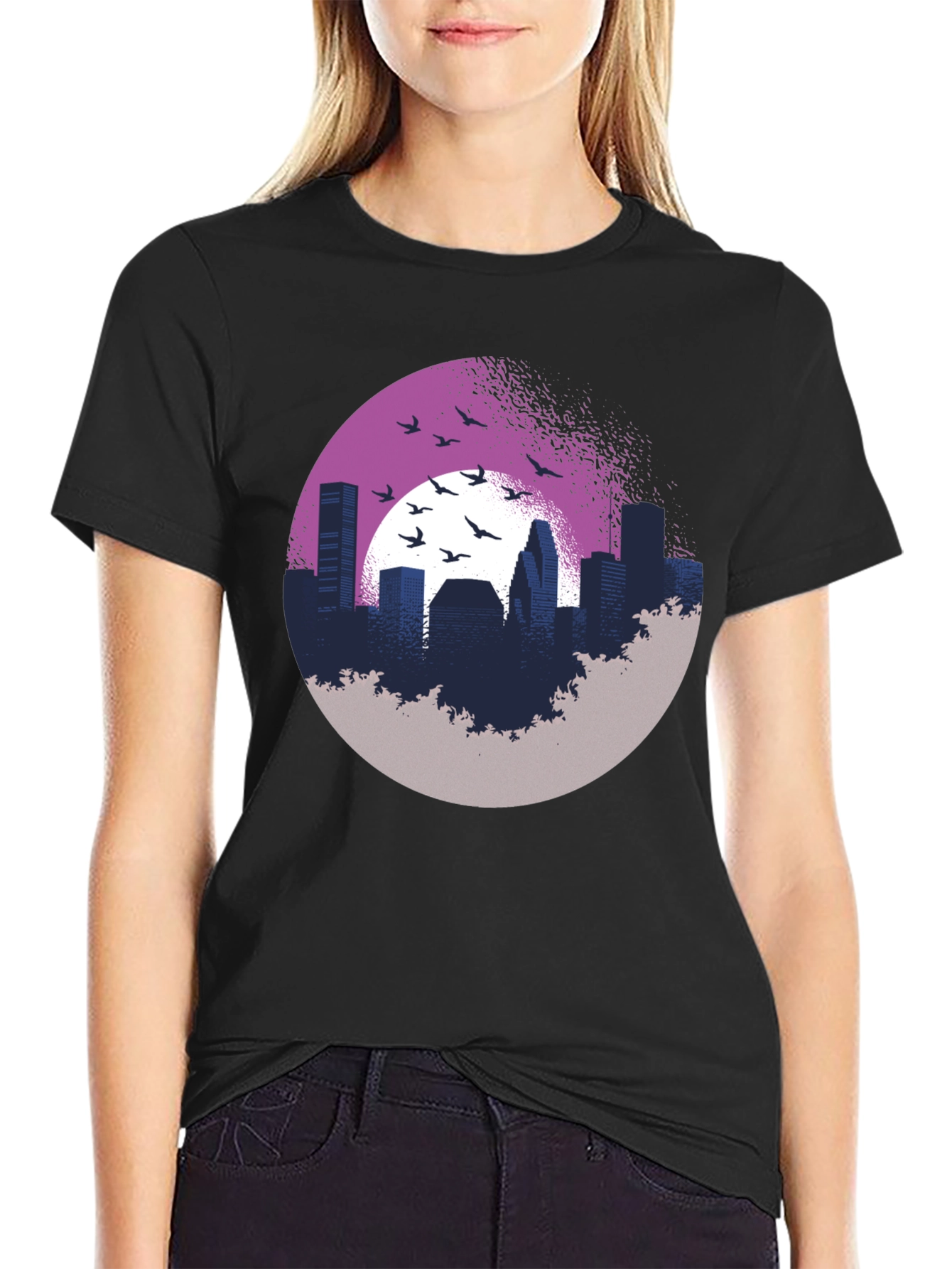 Urban Silhouette T-Shirt: Cityscape Graphic Tee
