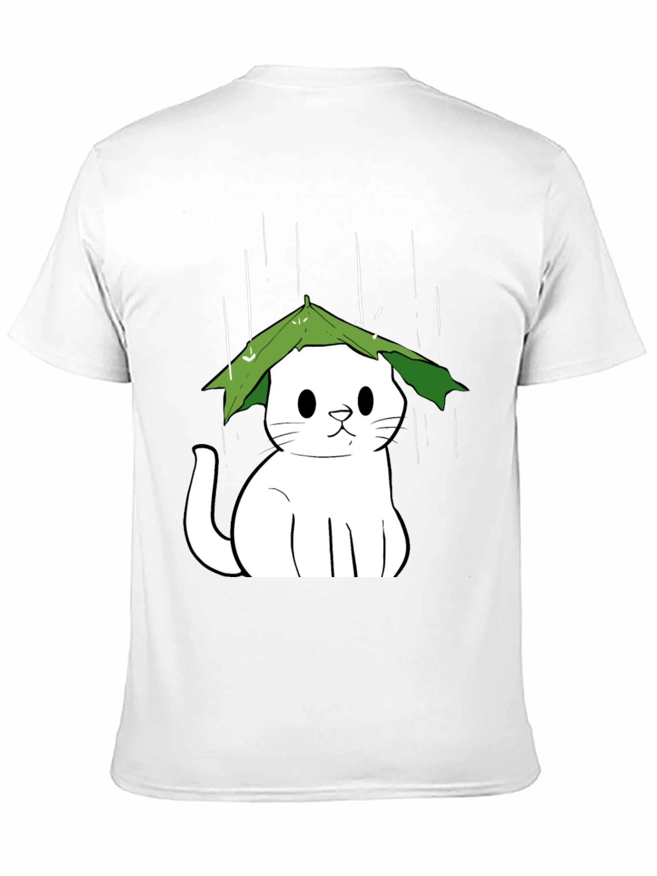 Cat Under Leaf Umbrella T-Shirt
