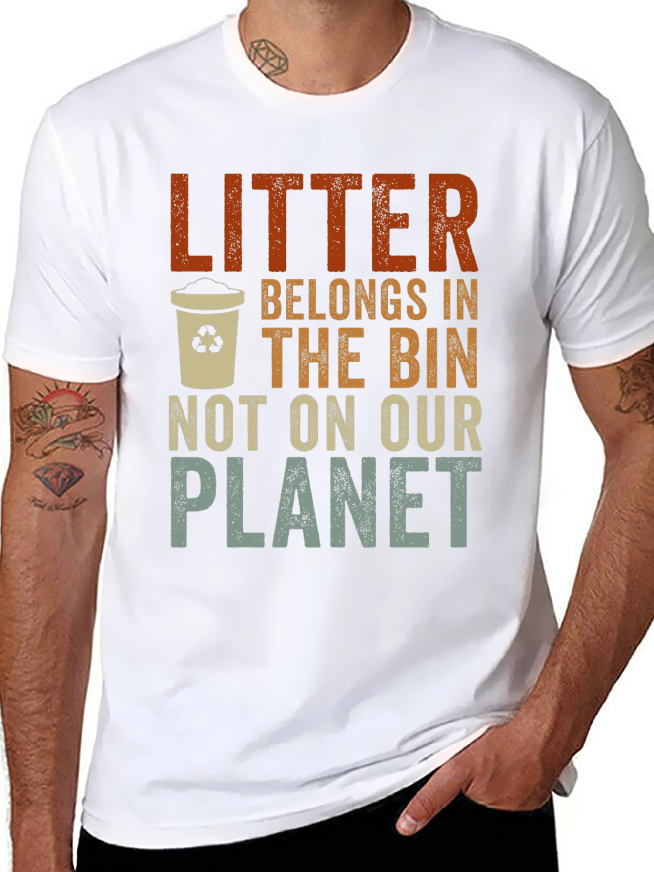 Litter Belongs In The Bin Graphic T-Shirt