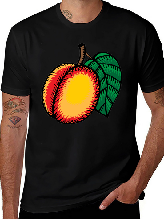 Peach Graphic Tee - Casual Black T-Shirt