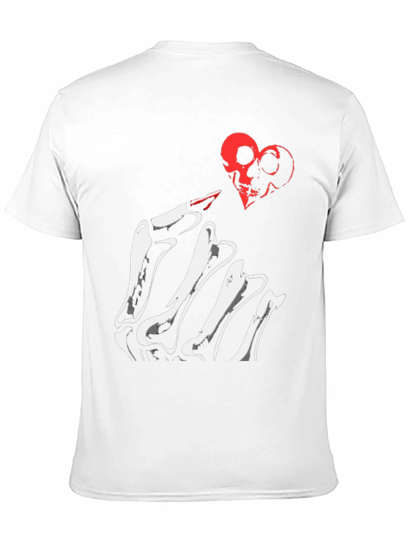 Skeleton Hand Heart Skulls Graphic Tee