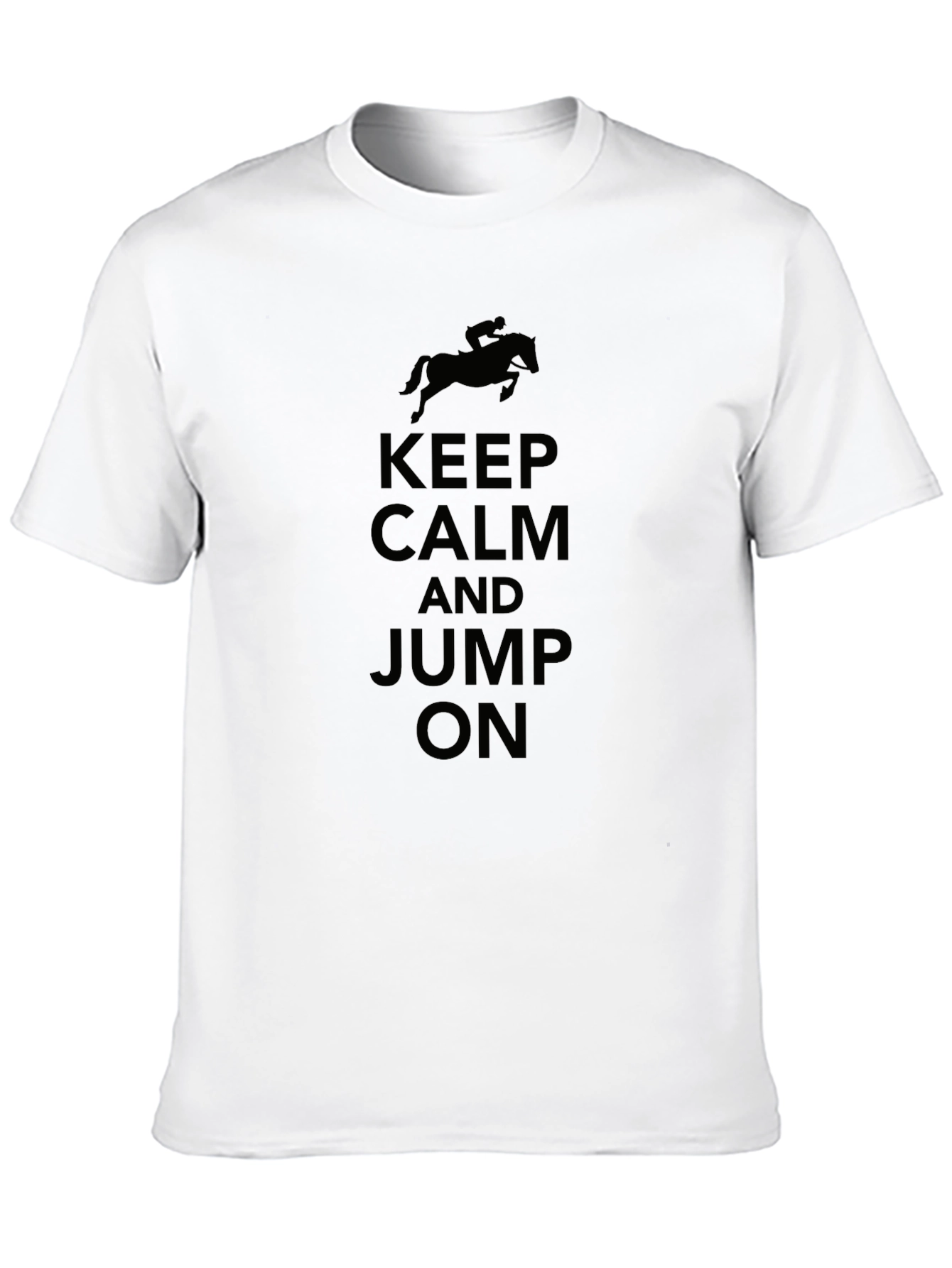 Keep Calm and Jump On Black T-Shirt Equestrian Style