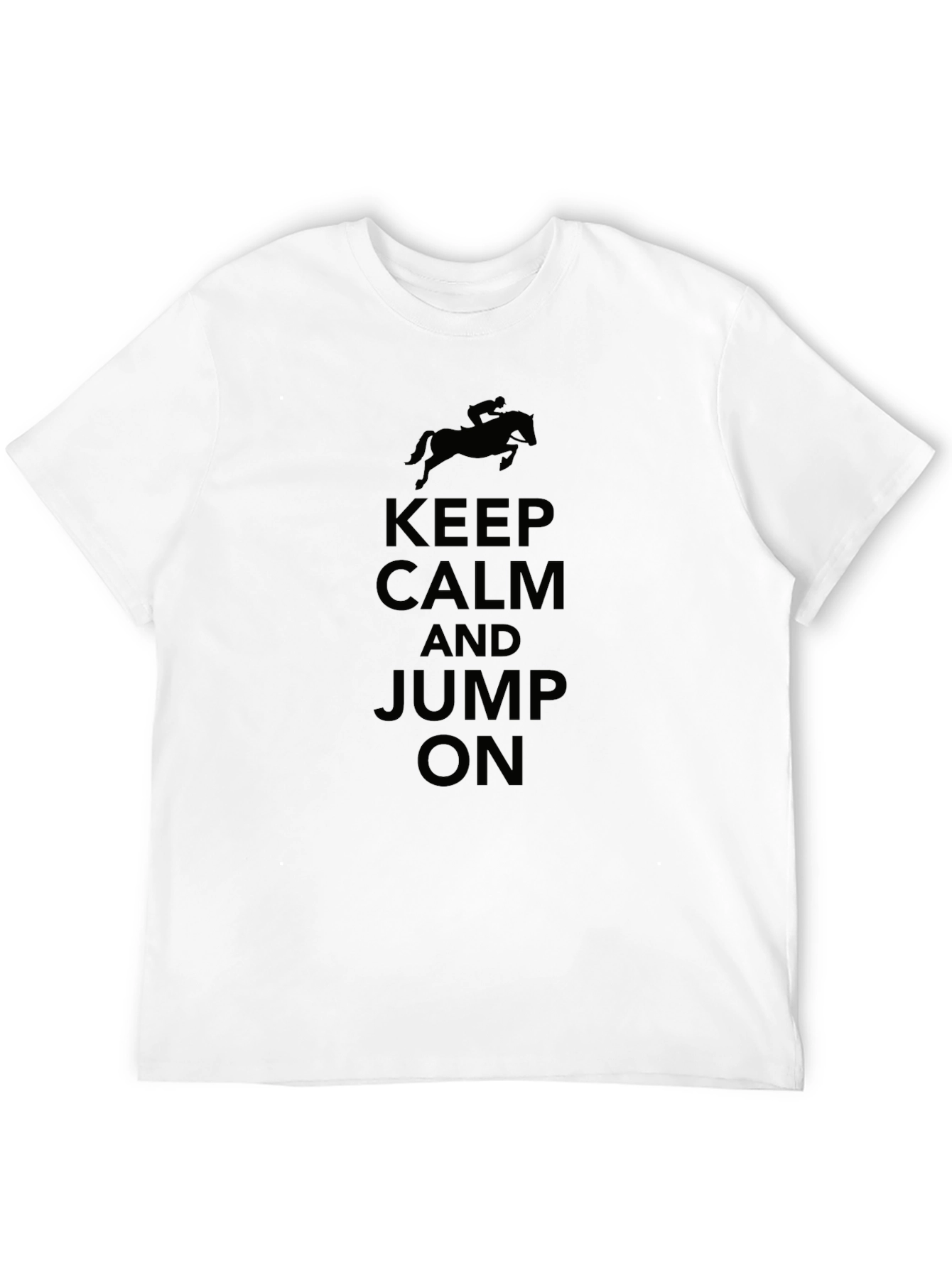 Keep Calm and Jump On Black T-Shirt Equestrian Style