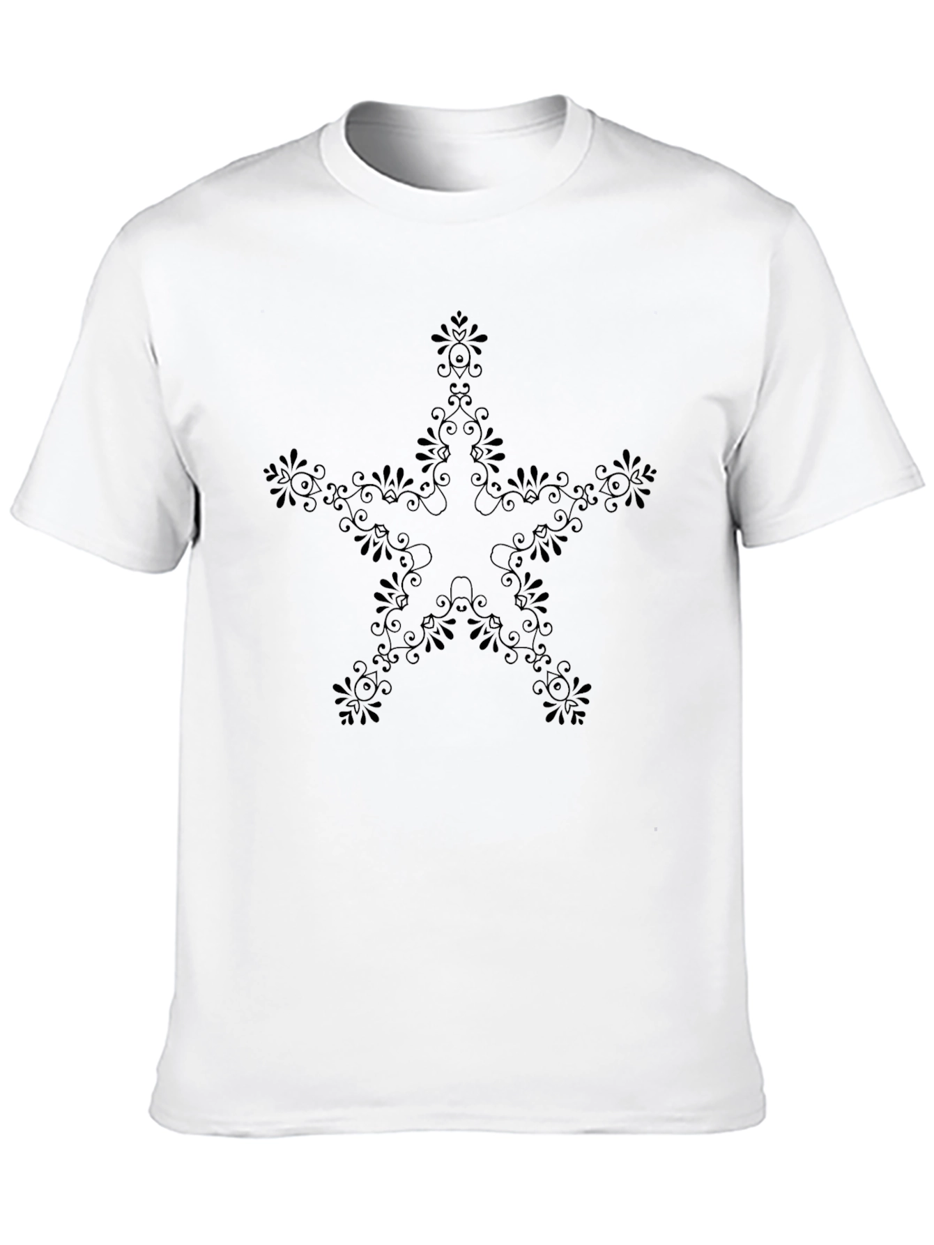 Stylish Black Floral Star Tee