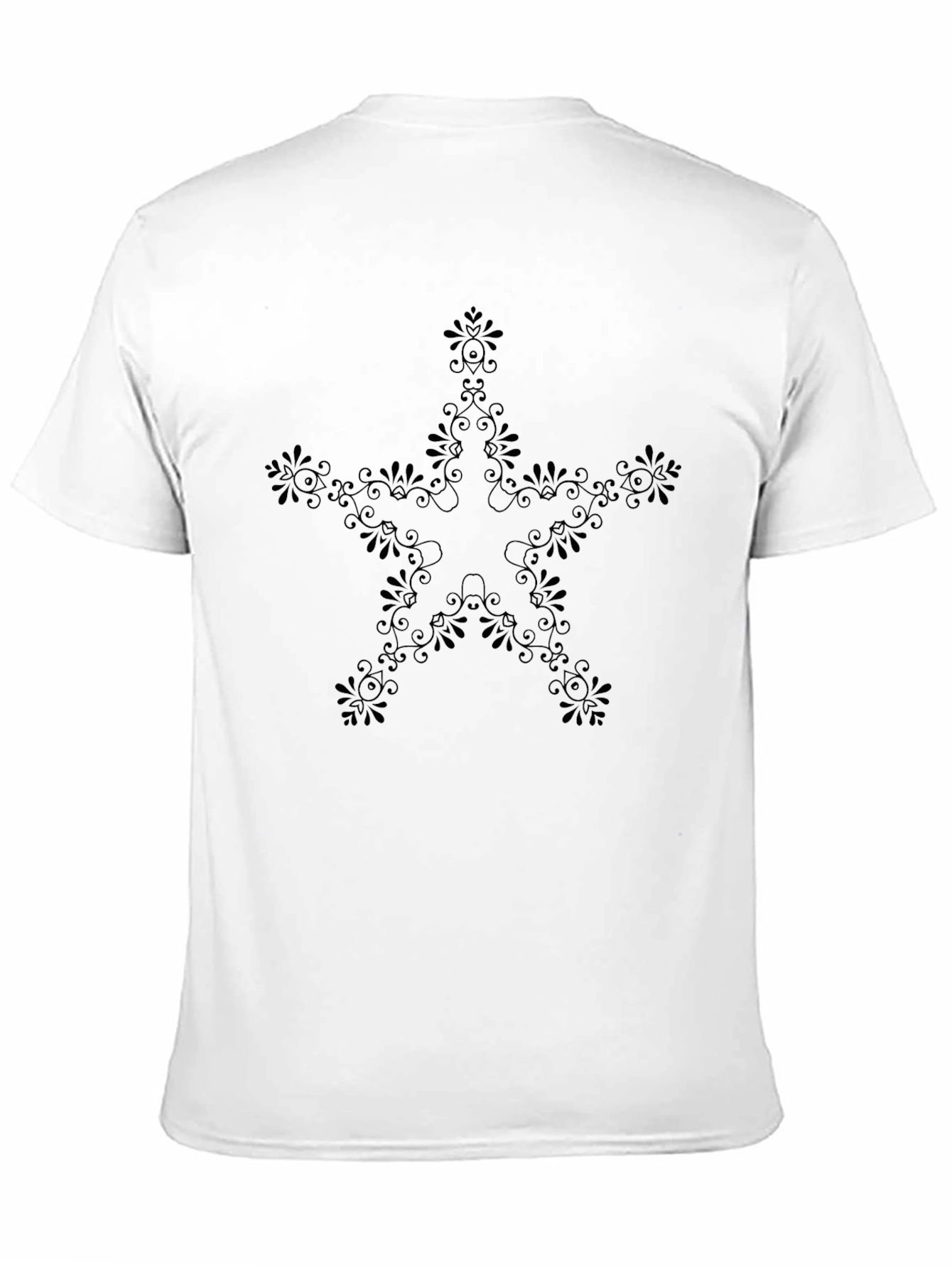 Stylish Black Floral Star Tee