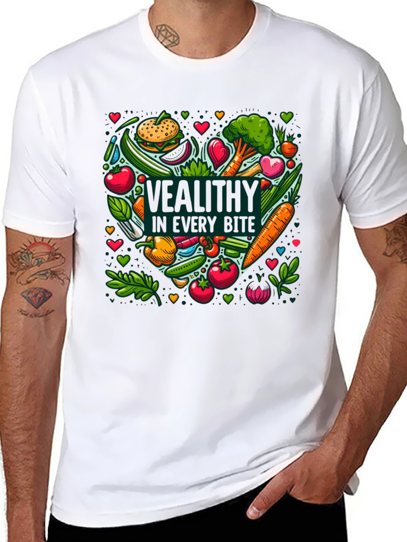 Healthy Food Graphic Tee - Vegan Vegetarian T-Shirt