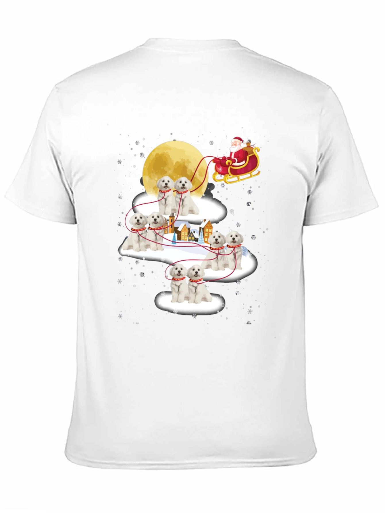 Maltese Christmas Dog Sleigh T-Shirt