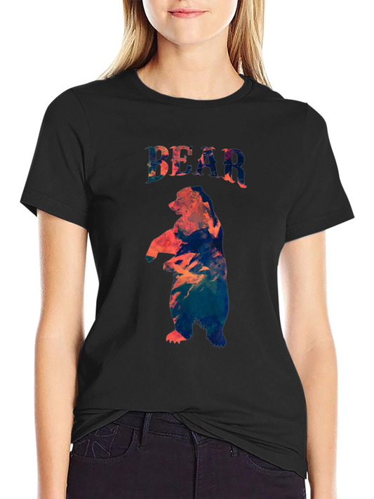Bear Graphic Print Crew Neck T-Shirt