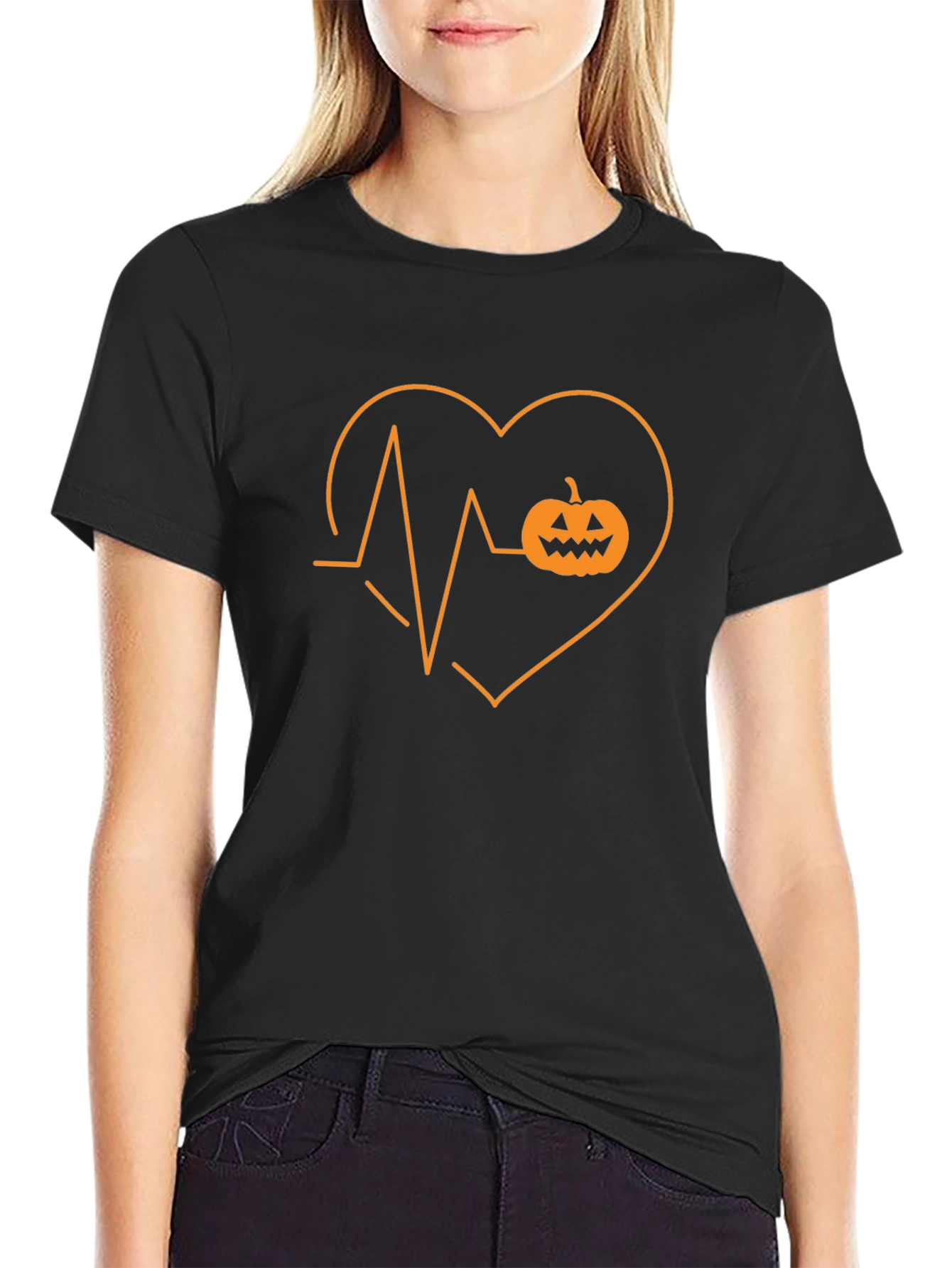 Halloween Heartbeat Pumpkin T-Shirt
