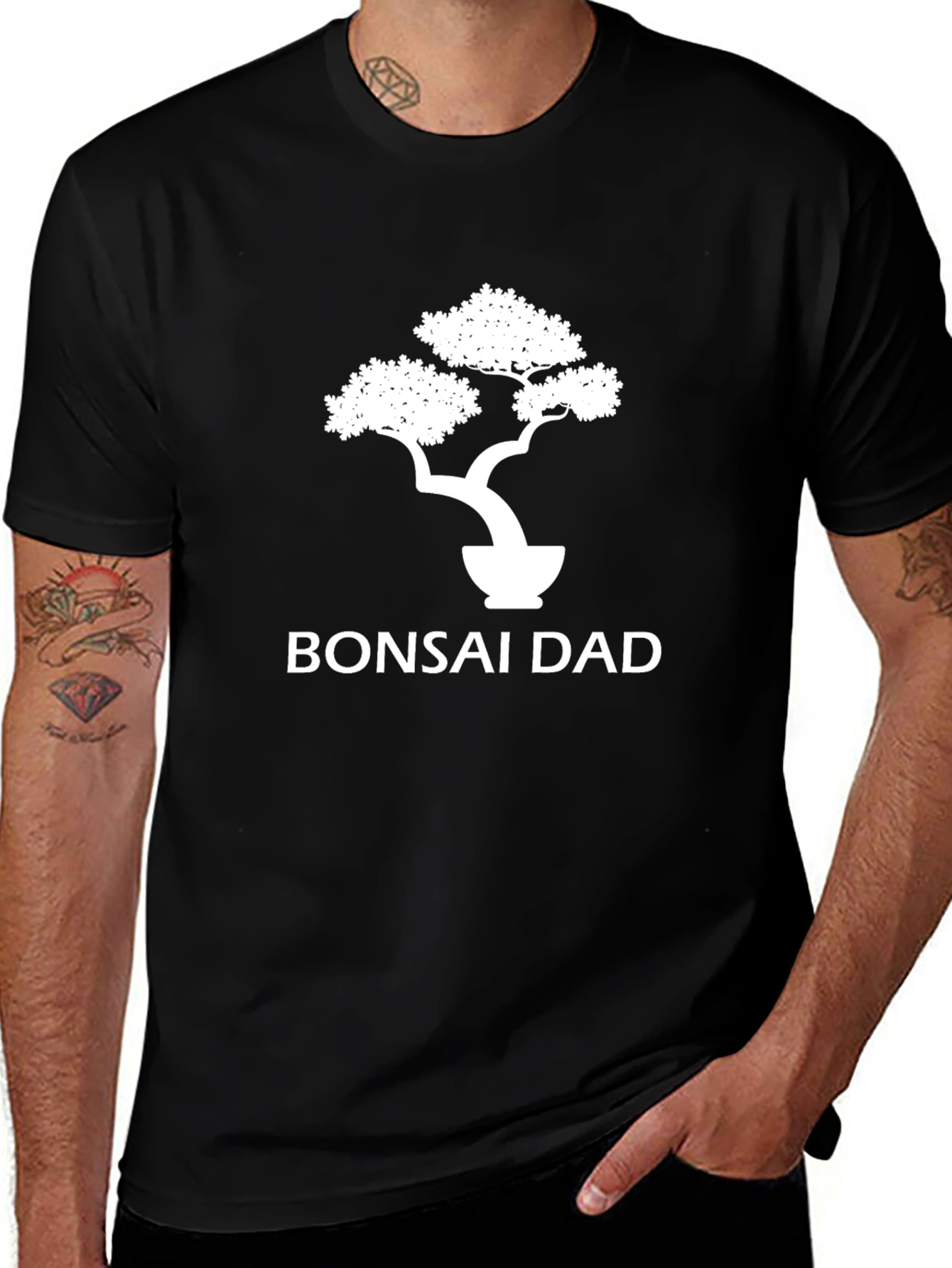 Bonsai Dad Graphic Tee - Black Cotton T-Shirt