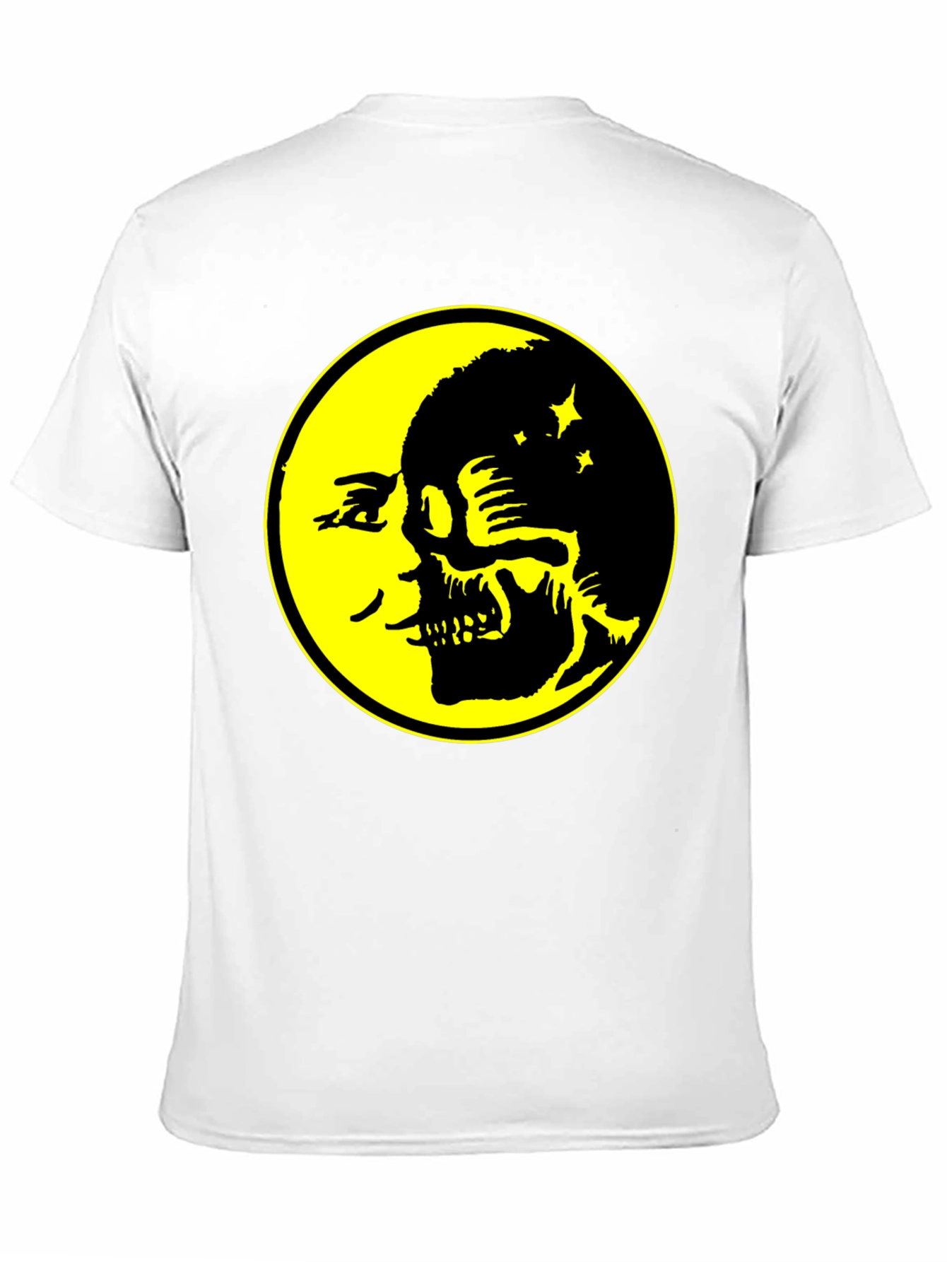 Skull Moon Graphic Tee - Black Cotton T-Shirt