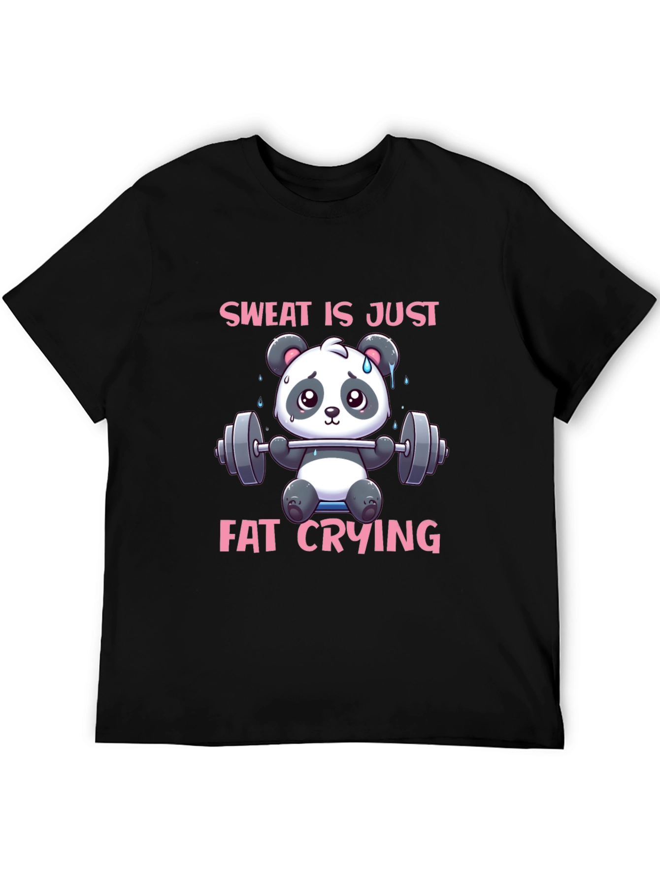 Sweat is Just Fat Crying Panda Gym T-Shirt