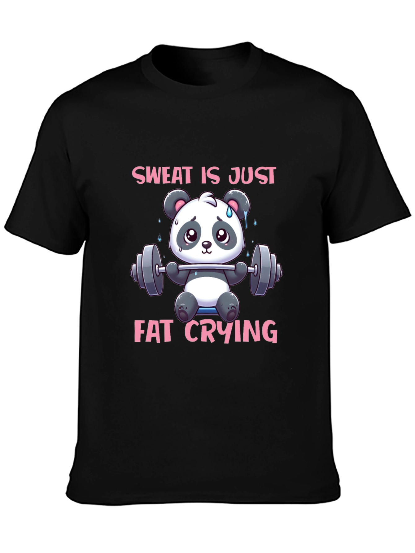 Sweat is Just Fat Crying Panda Gym T-Shirt