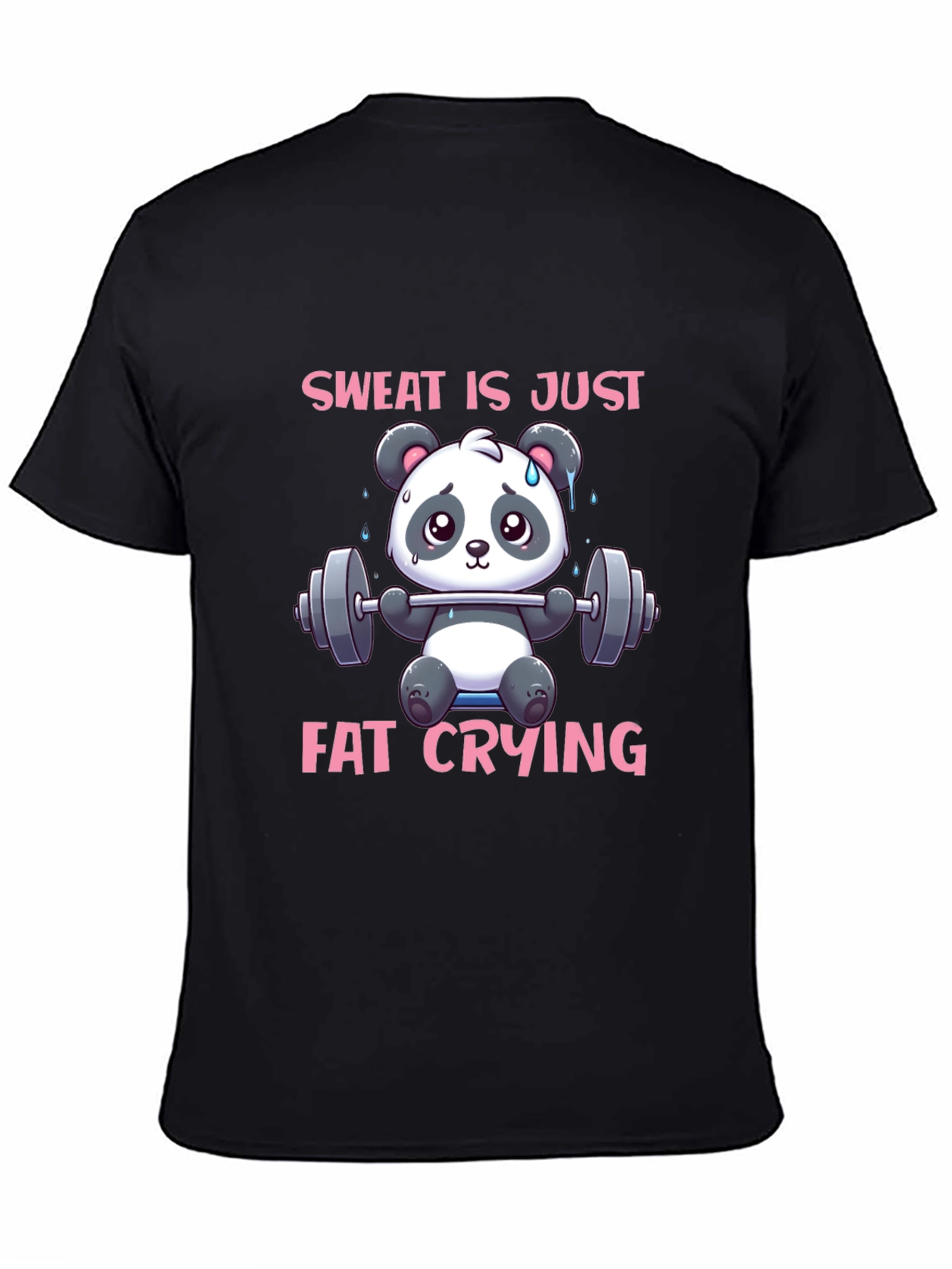 Sweat is Just Fat Crying Panda Gym T-Shirt
