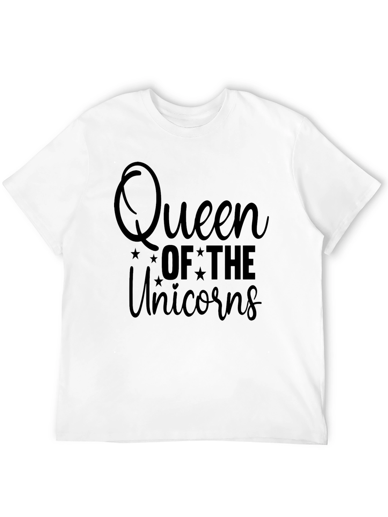 Queen of the Unicorns Black T-Shirt