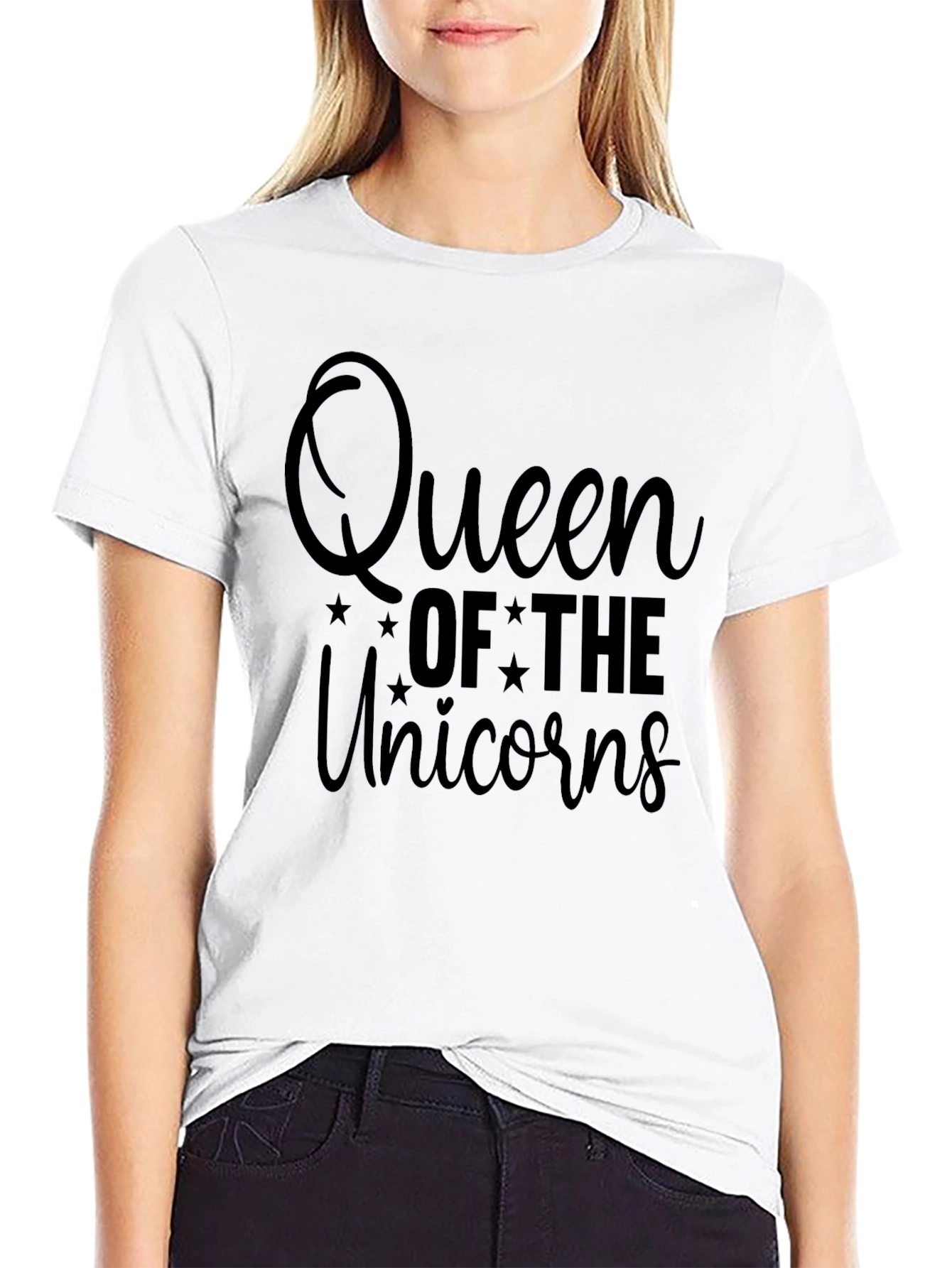 Queen of the Unicorns Black T-Shirt