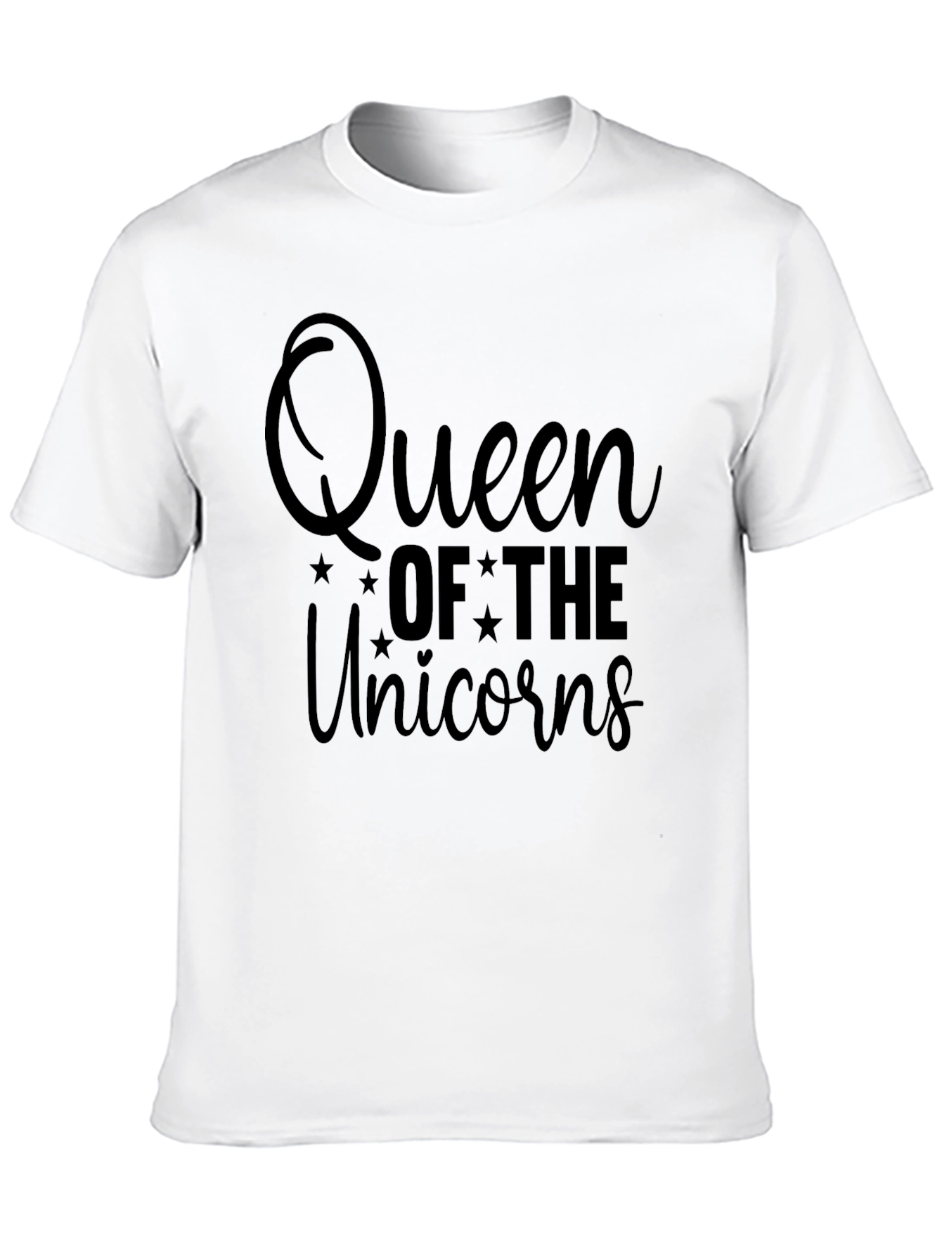 Queen of the Unicorns Black T-Shirt