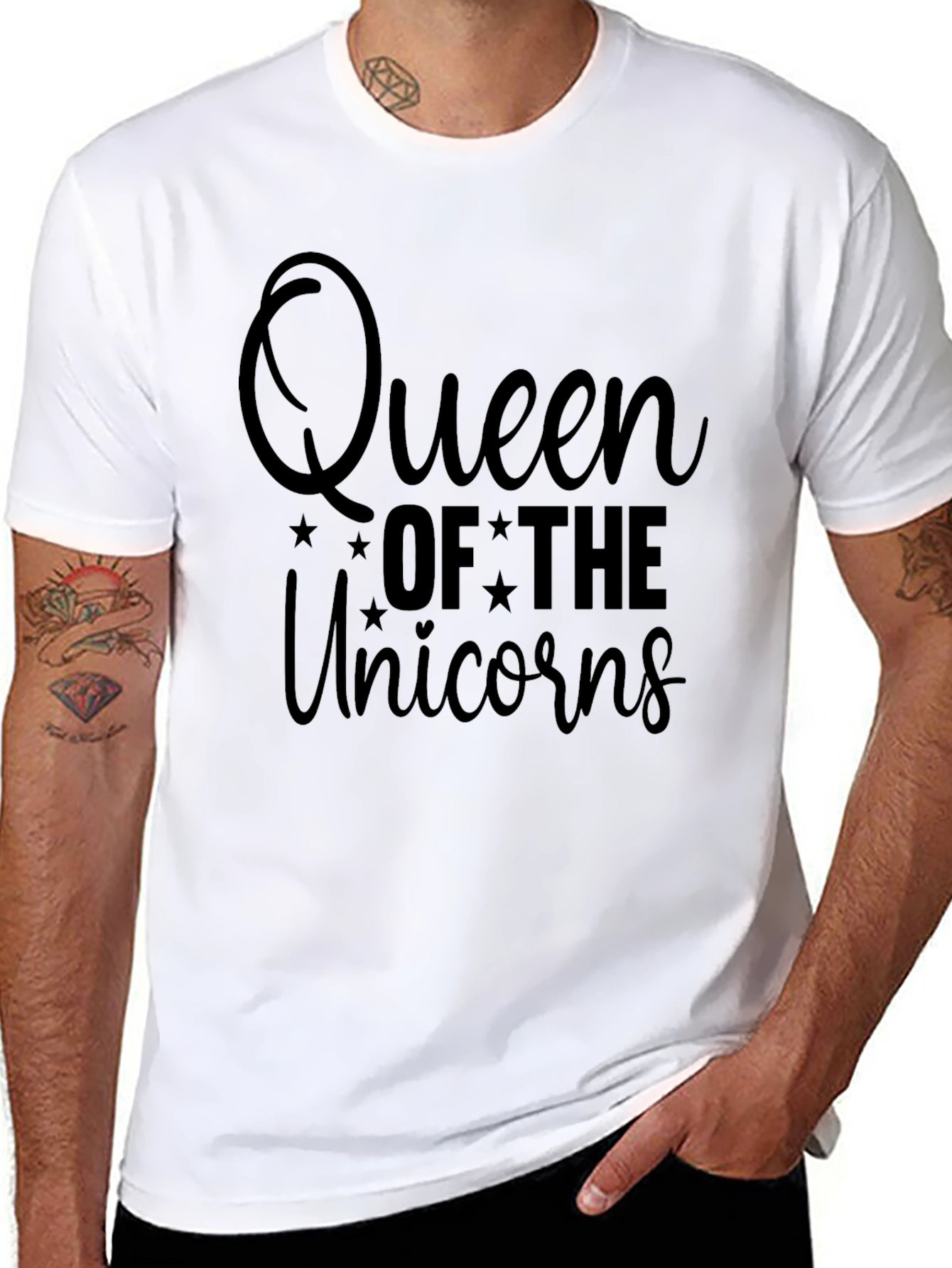 Queen of the Unicorns Black T-Shirt
