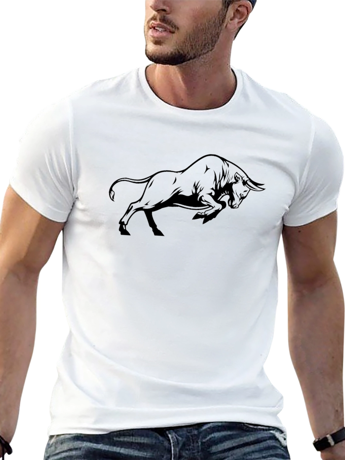 Black Bull Graphic Tee - Mens Casual Shirt