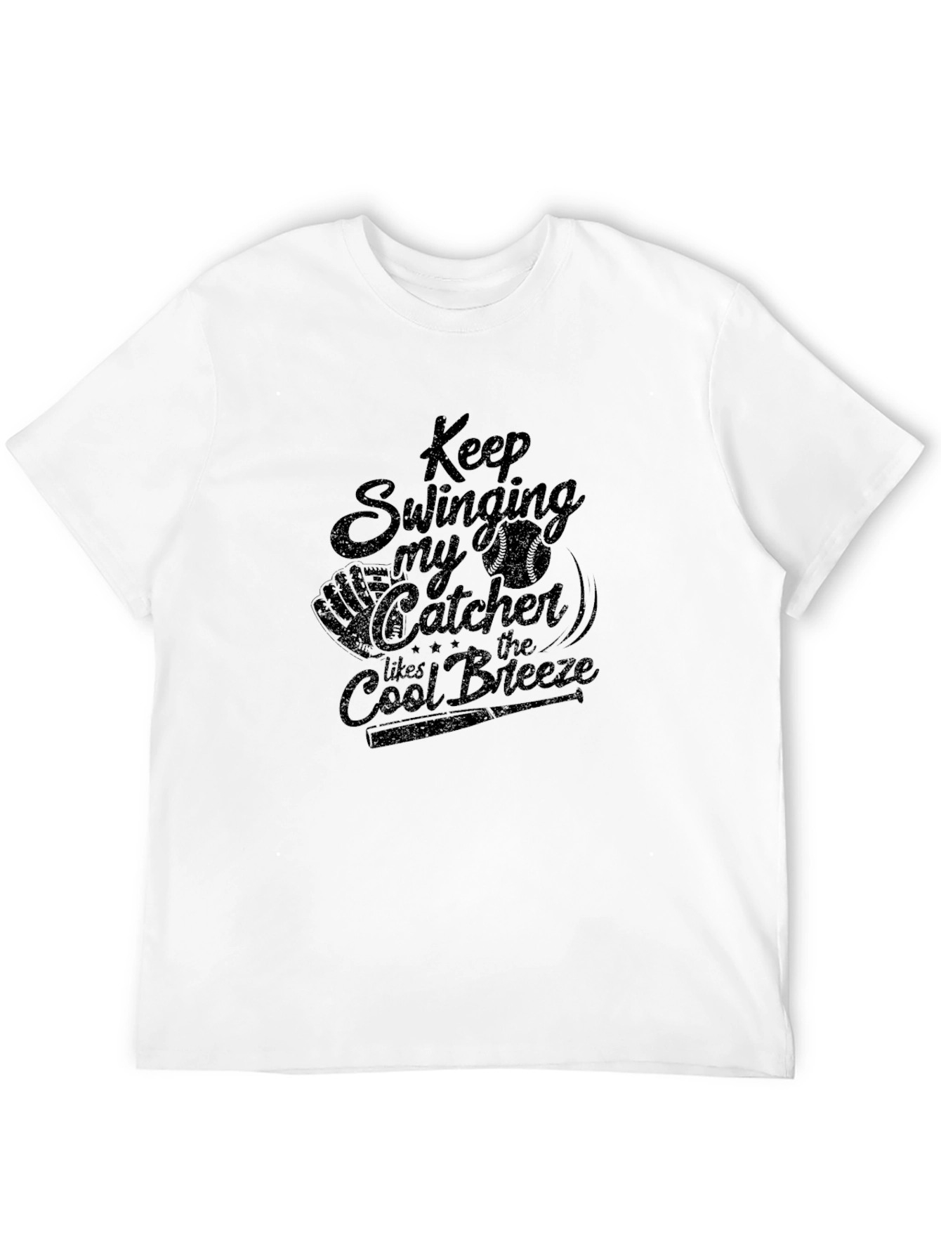 Keep Swinging Catcher Graphic T-Shirt