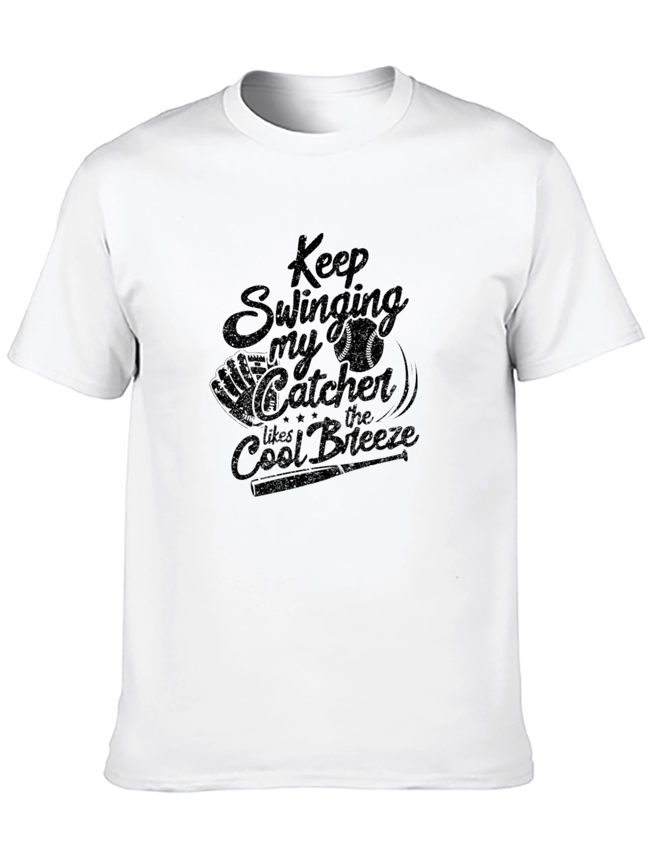 Keep Swinging Catcher Graphic T-Shirt