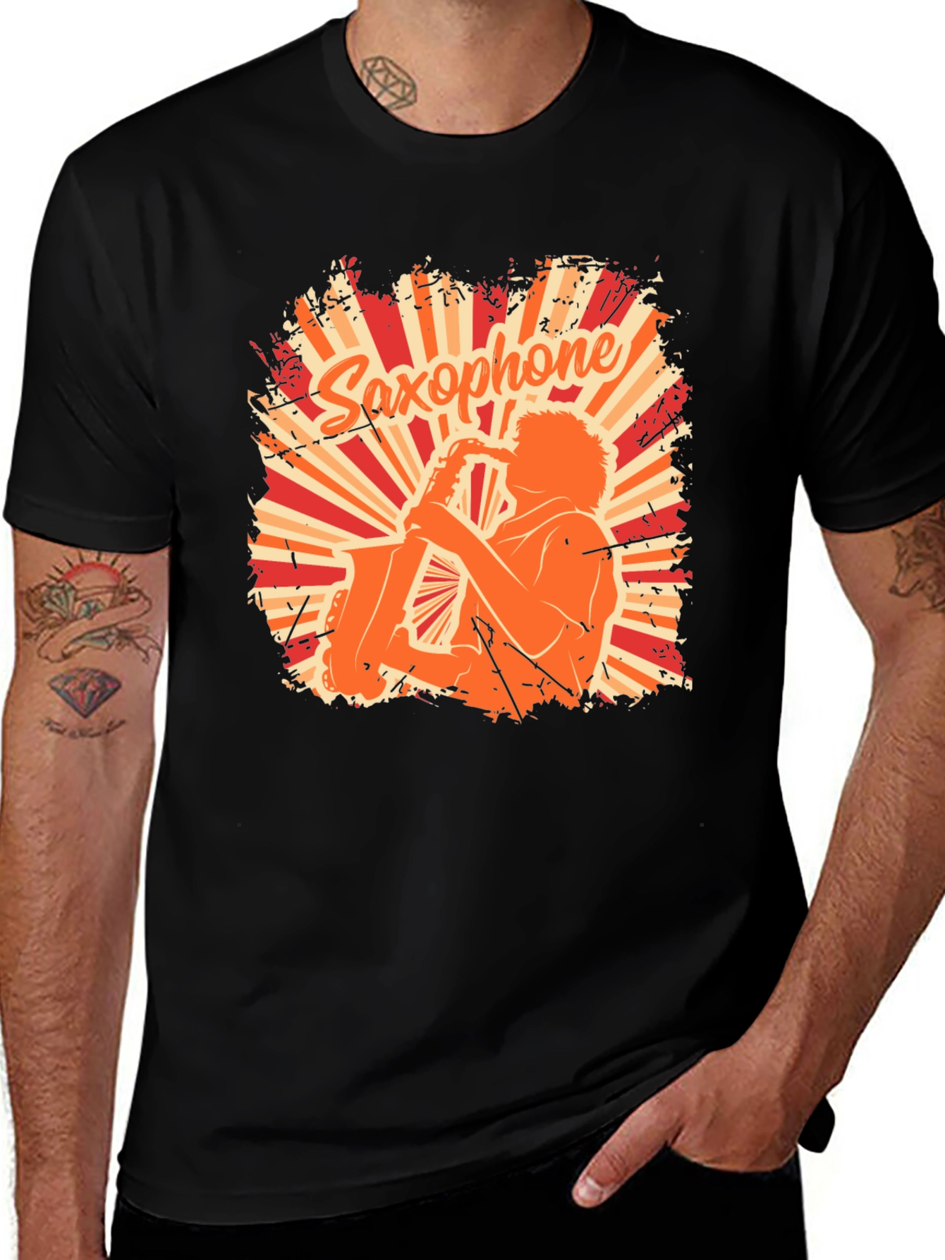 Saxophone Player Graphic Tee - Cool Musician T-Shirt