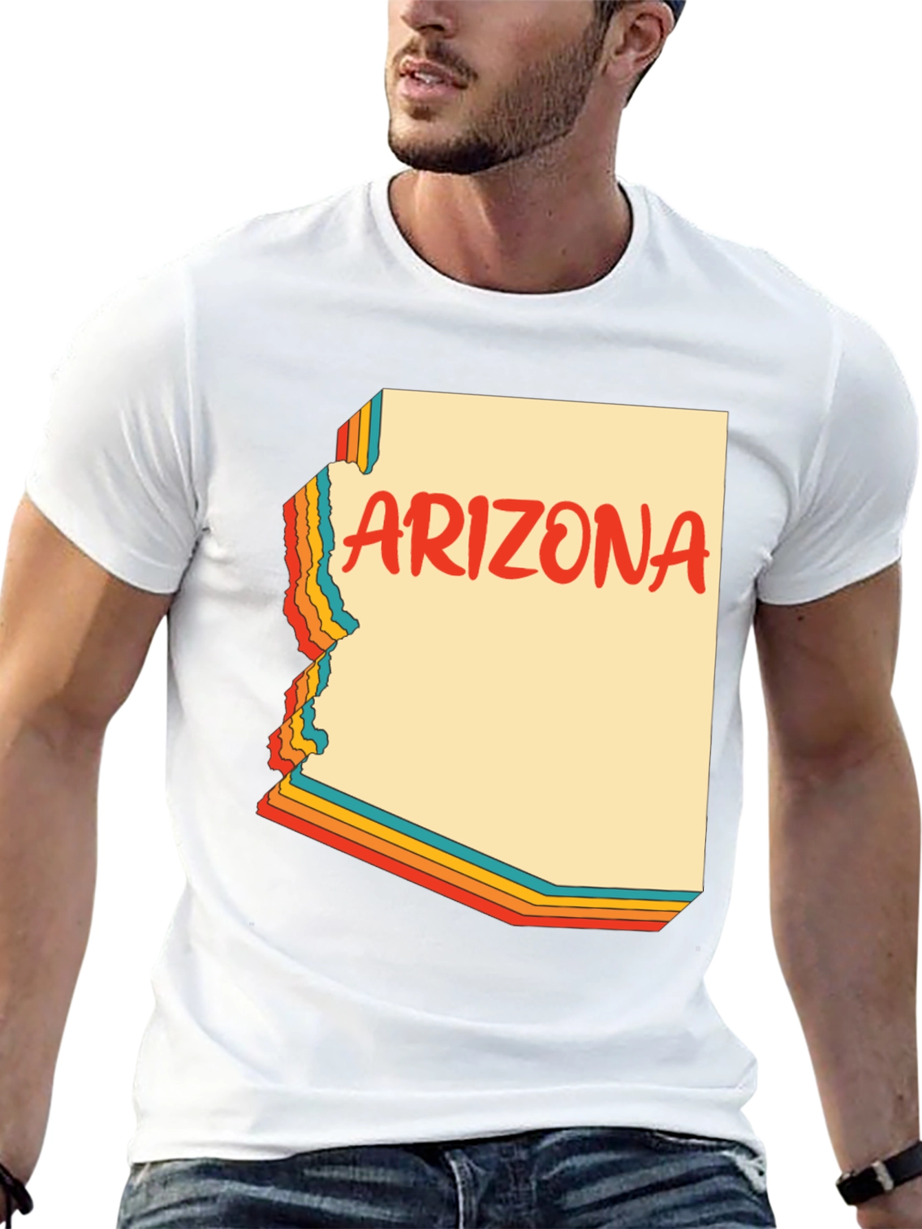 Retro Arizona Graphic Tee - Black Cotton Blend