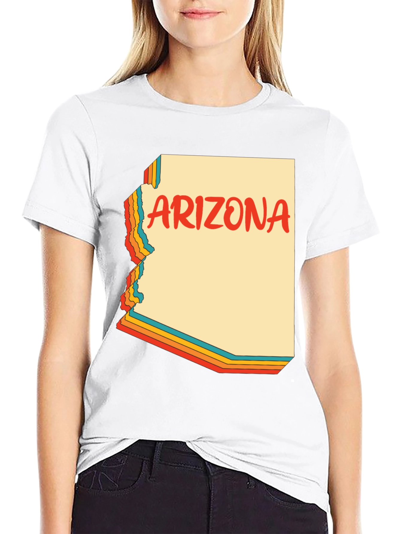 Retro Arizona Graphic Tee - Black Cotton Blend