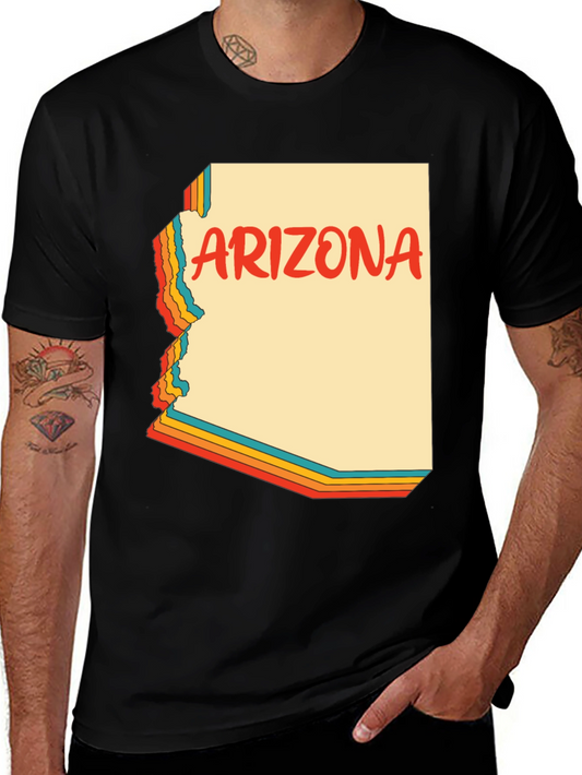 Retro Arizona Graphic Tee - Black Cotton Blend