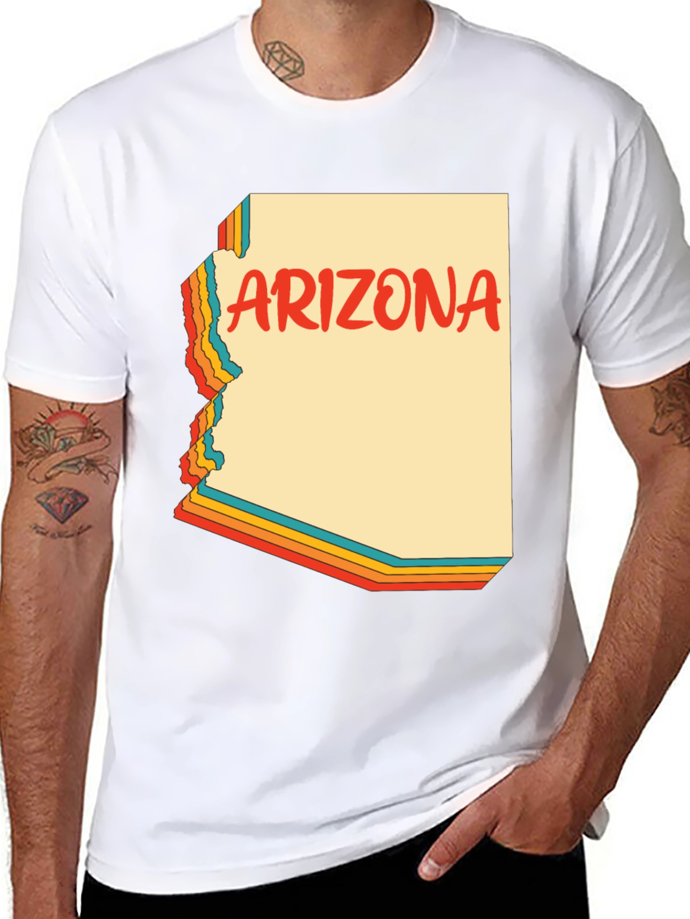 Retro Arizona Graphic Tee - Black Cotton Blend