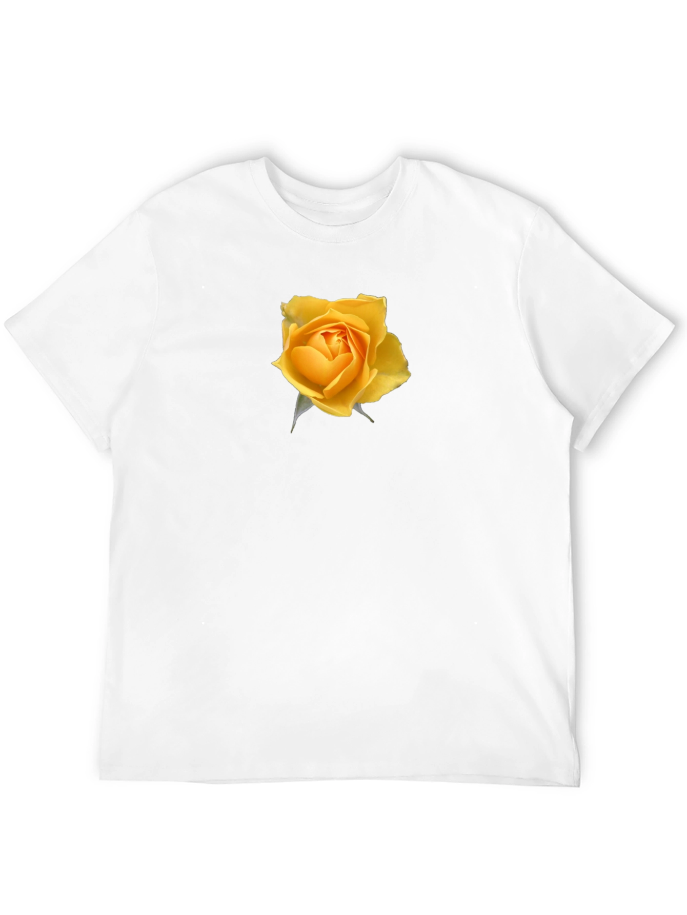 Yellow Rose Graphic Black T-Shirt
