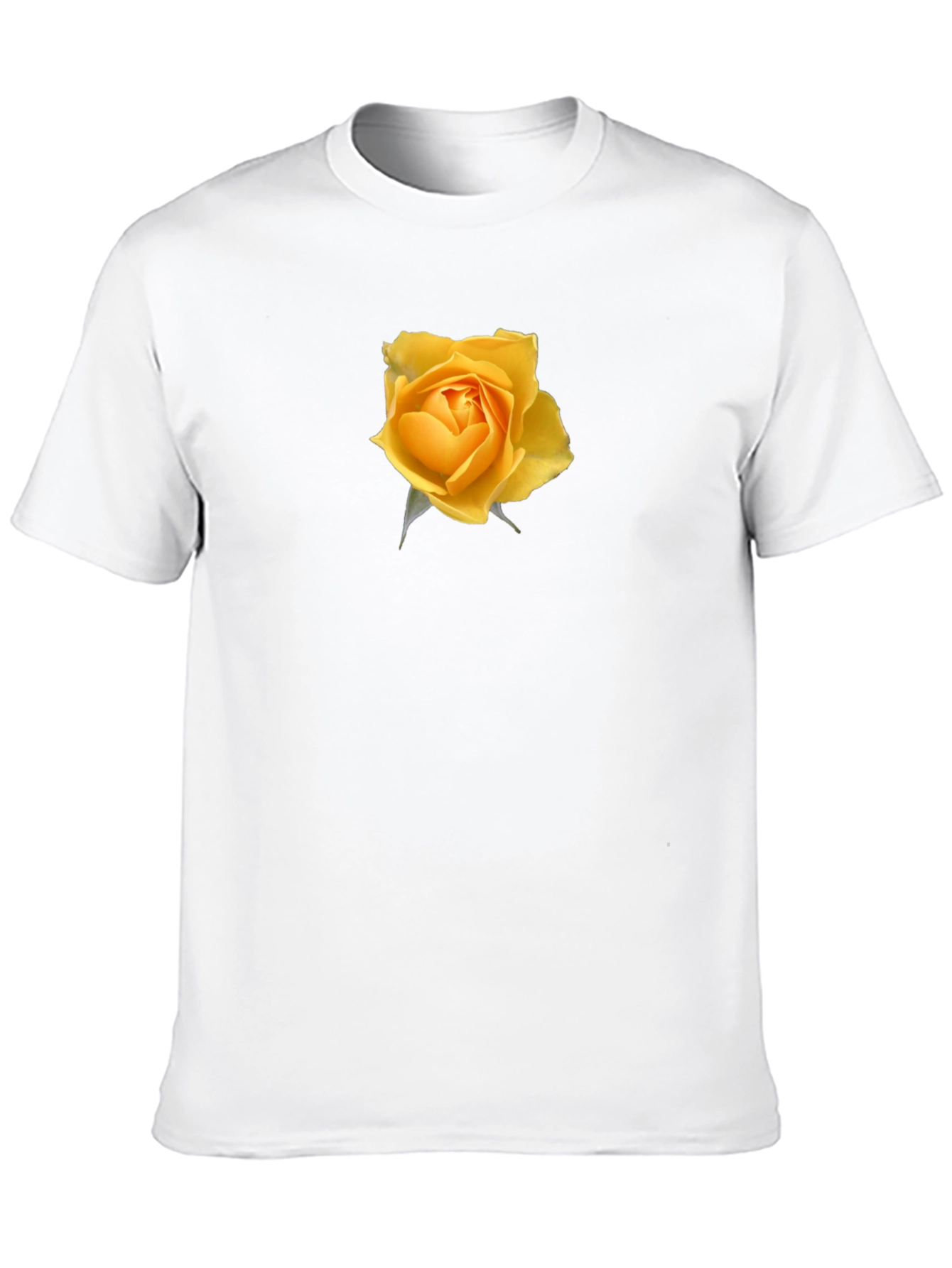 Yellow Rose Graphic Black T-Shirt