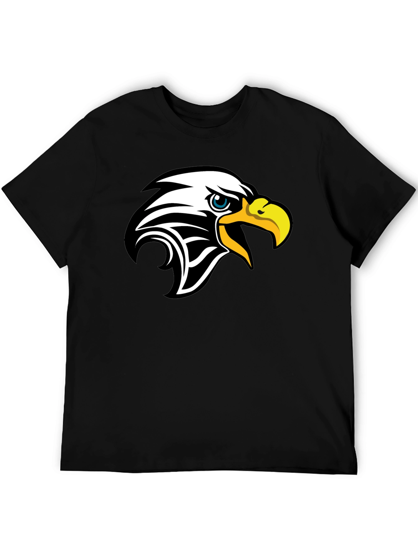 Black T-Shirt with Eagle Head Graphic