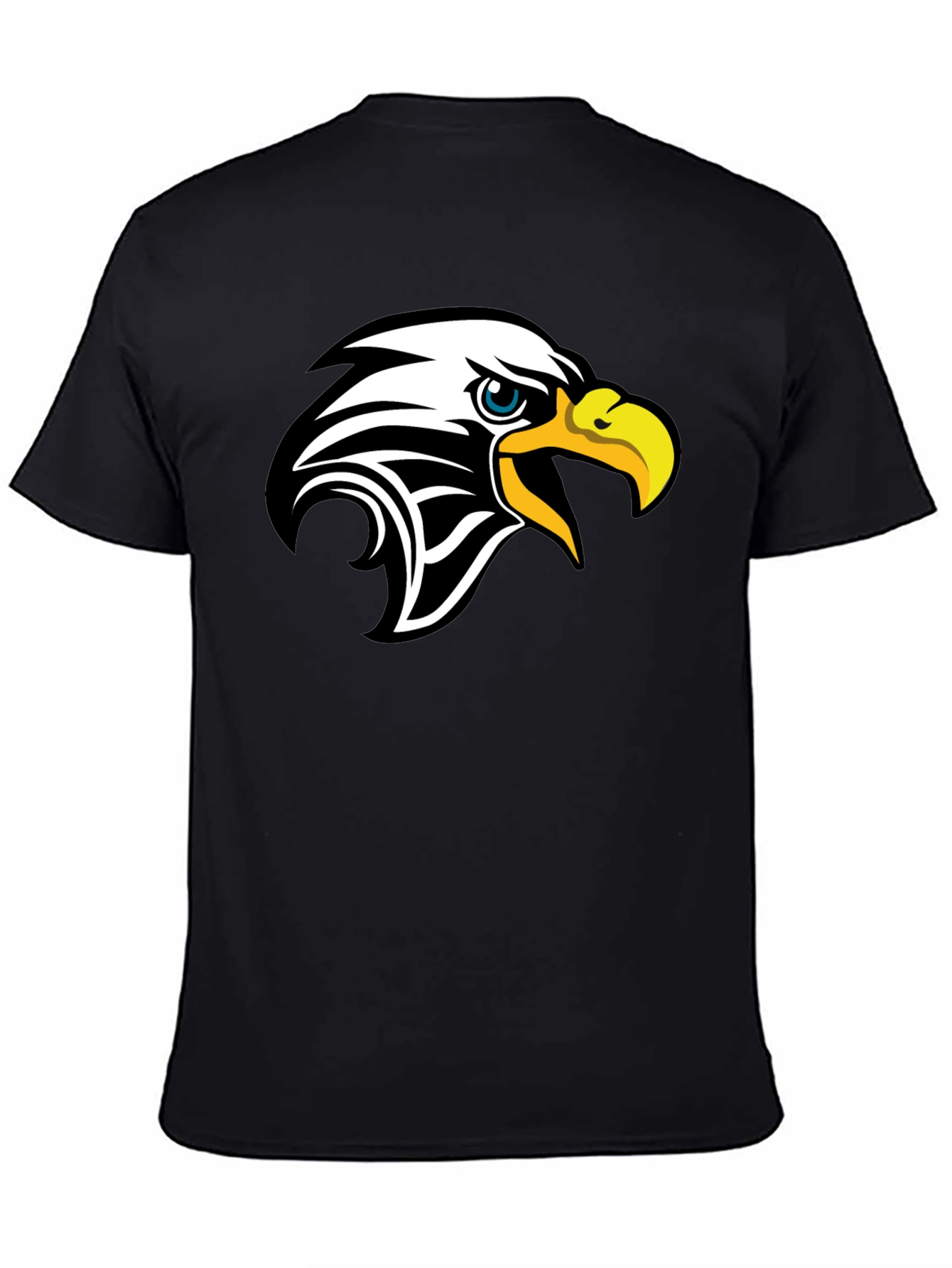 Black T-Shirt with Eagle Head Graphic