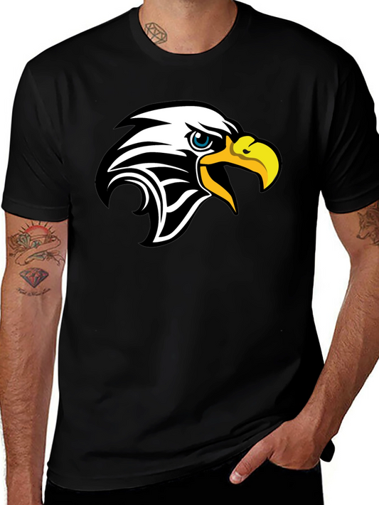 Black T-Shirt with Eagle Head Graphic