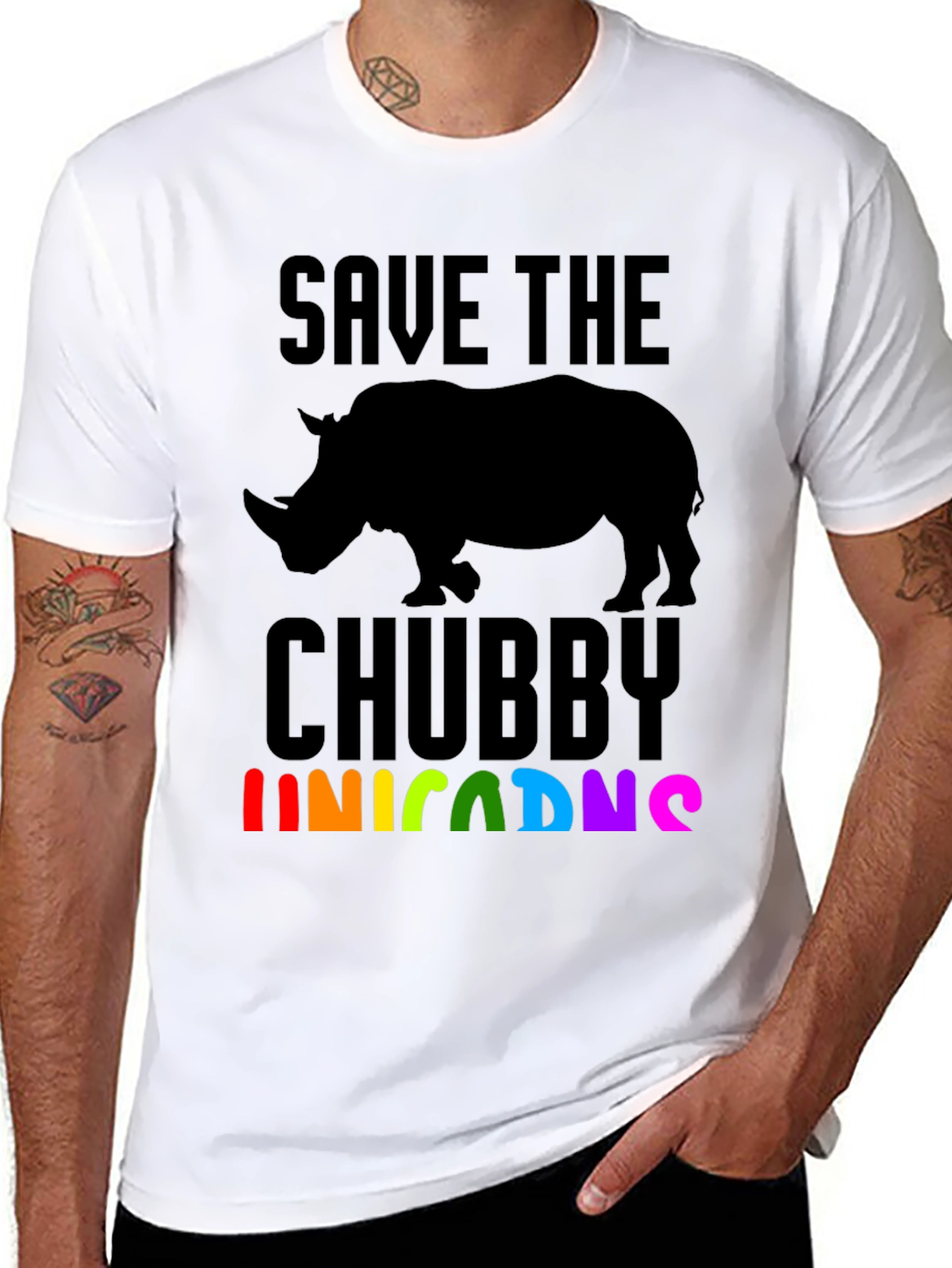 Save the Chubby Unicorns Rhino T-Shirt