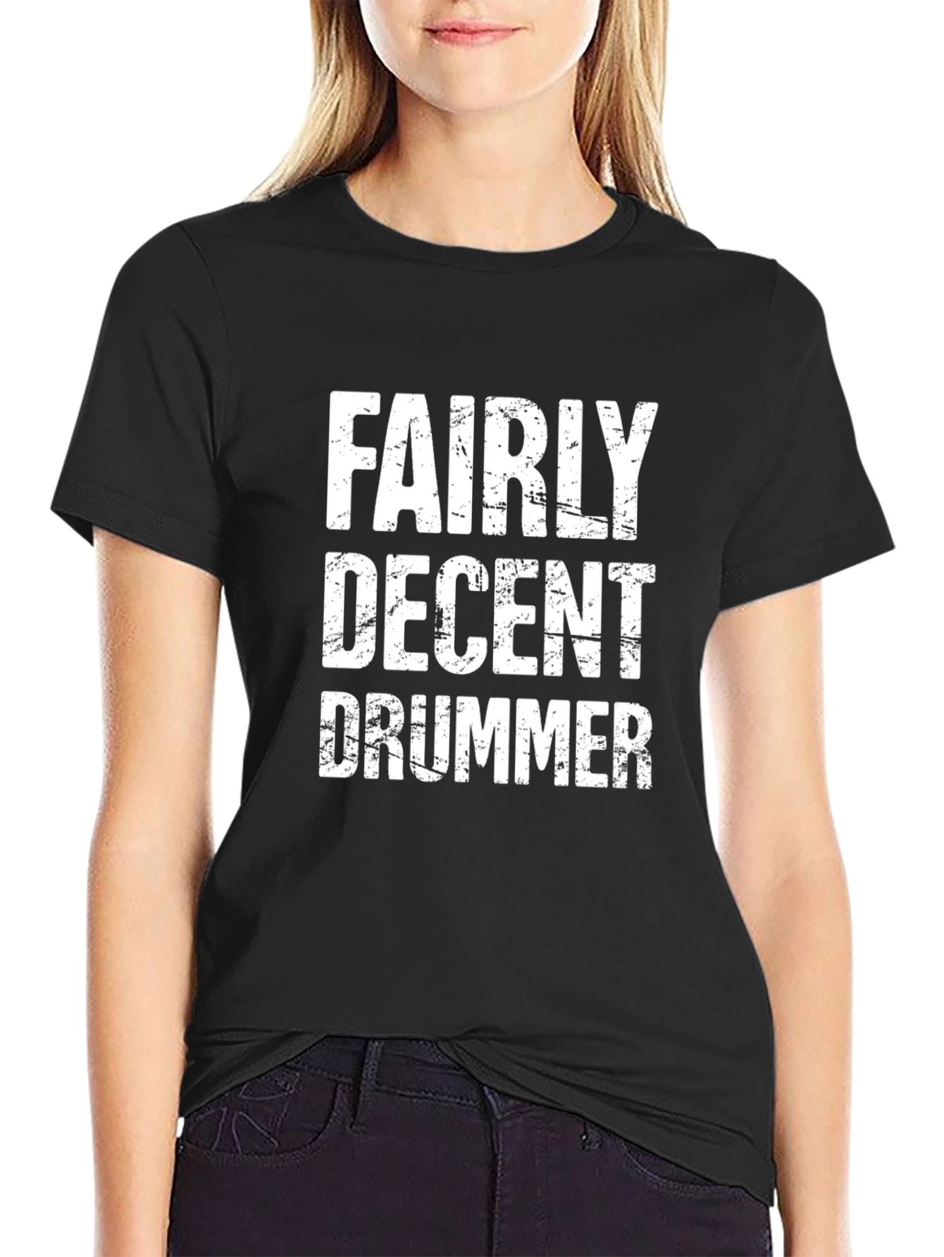 Fairly Decent Drummer Graphic Tee - Black T-Shirt