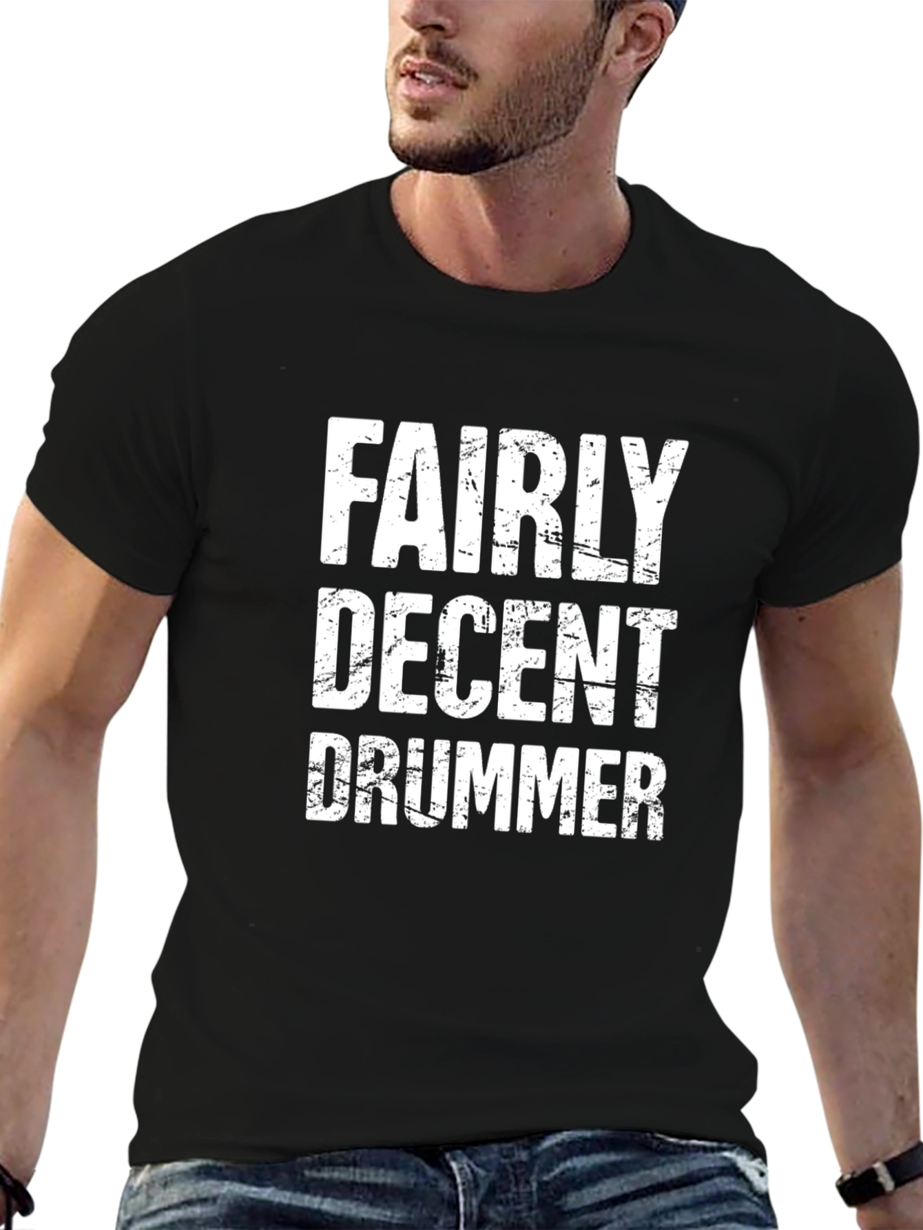 Fairly Decent Drummer Graphic Tee - Black T-Shirt