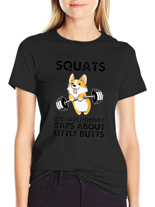 Squats Corgi Barbell Graphic Tee