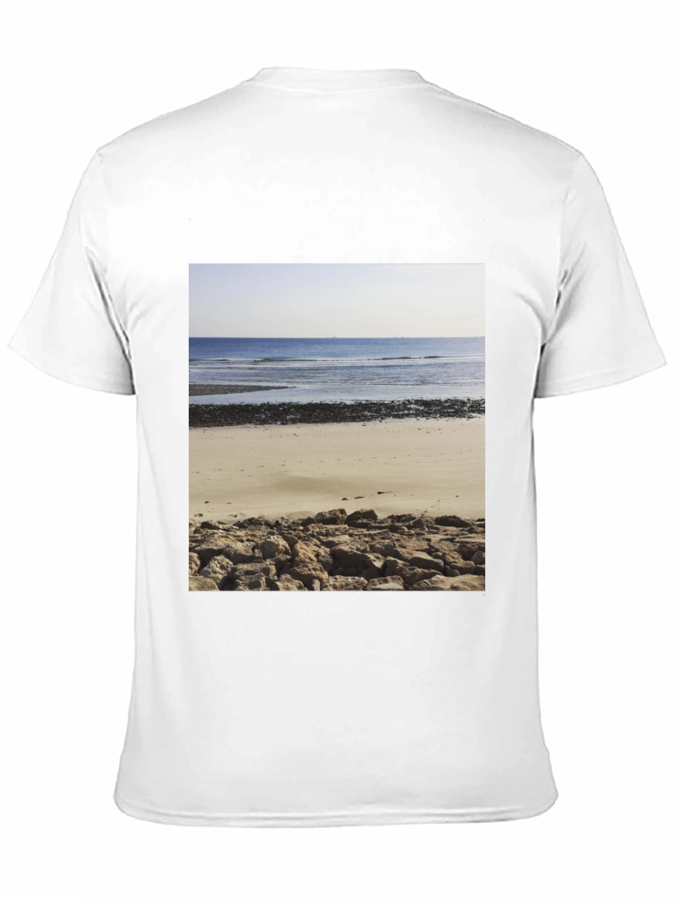 Beach Scene Graphic Tee - Mens Black T-Shirt