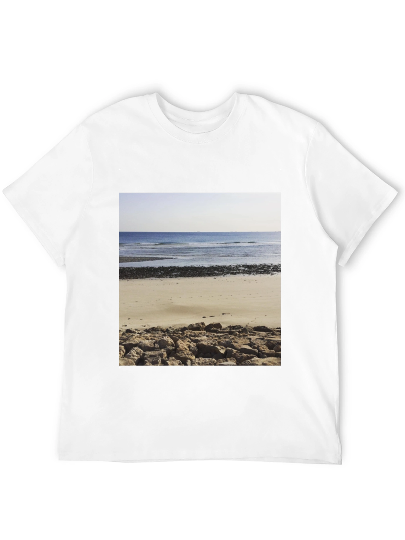 Beach Scene Graphic Tee - Mens Black T-Shirt