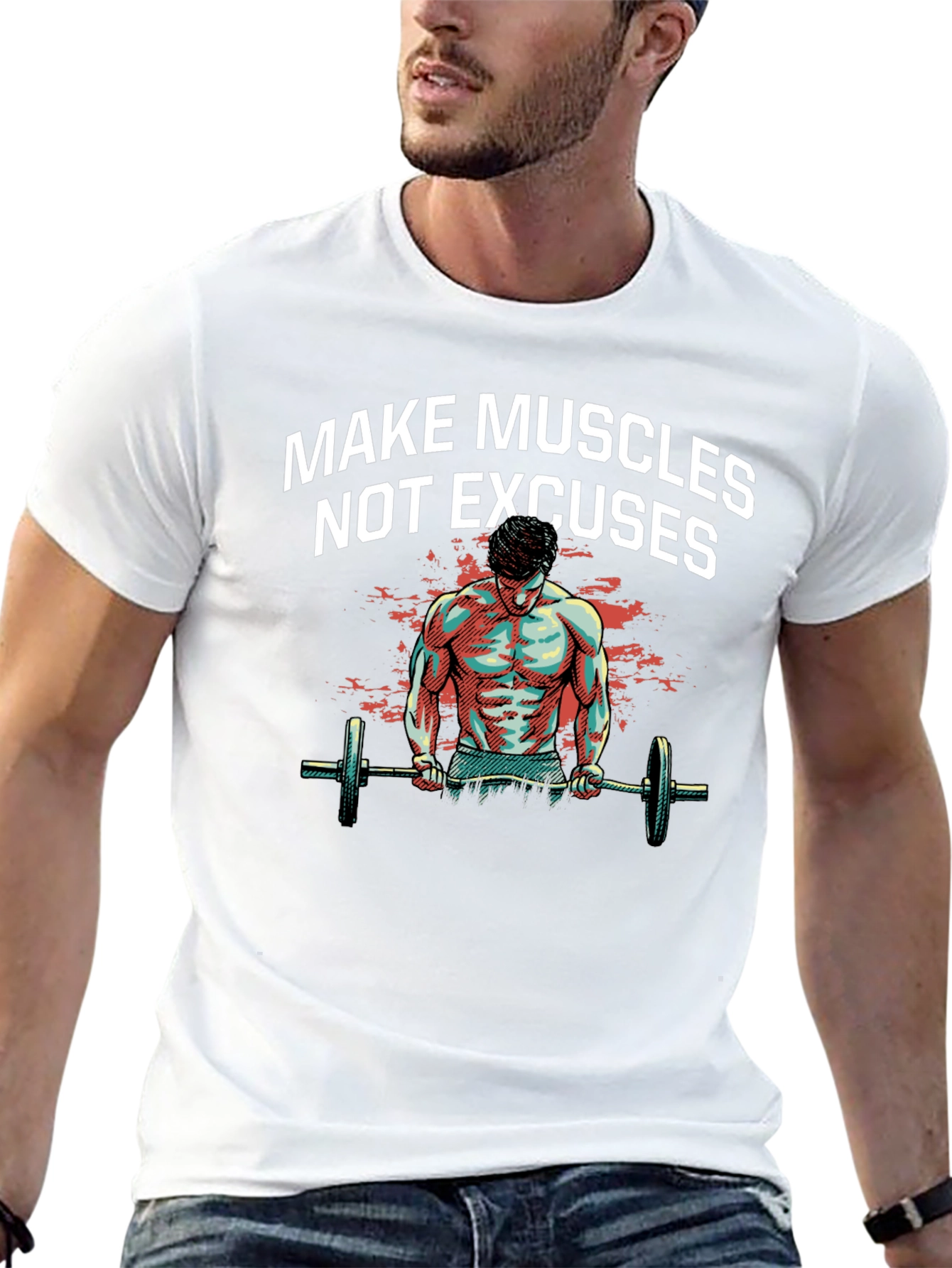 Make Muscles T-Shirt - Workout Motivation Tee