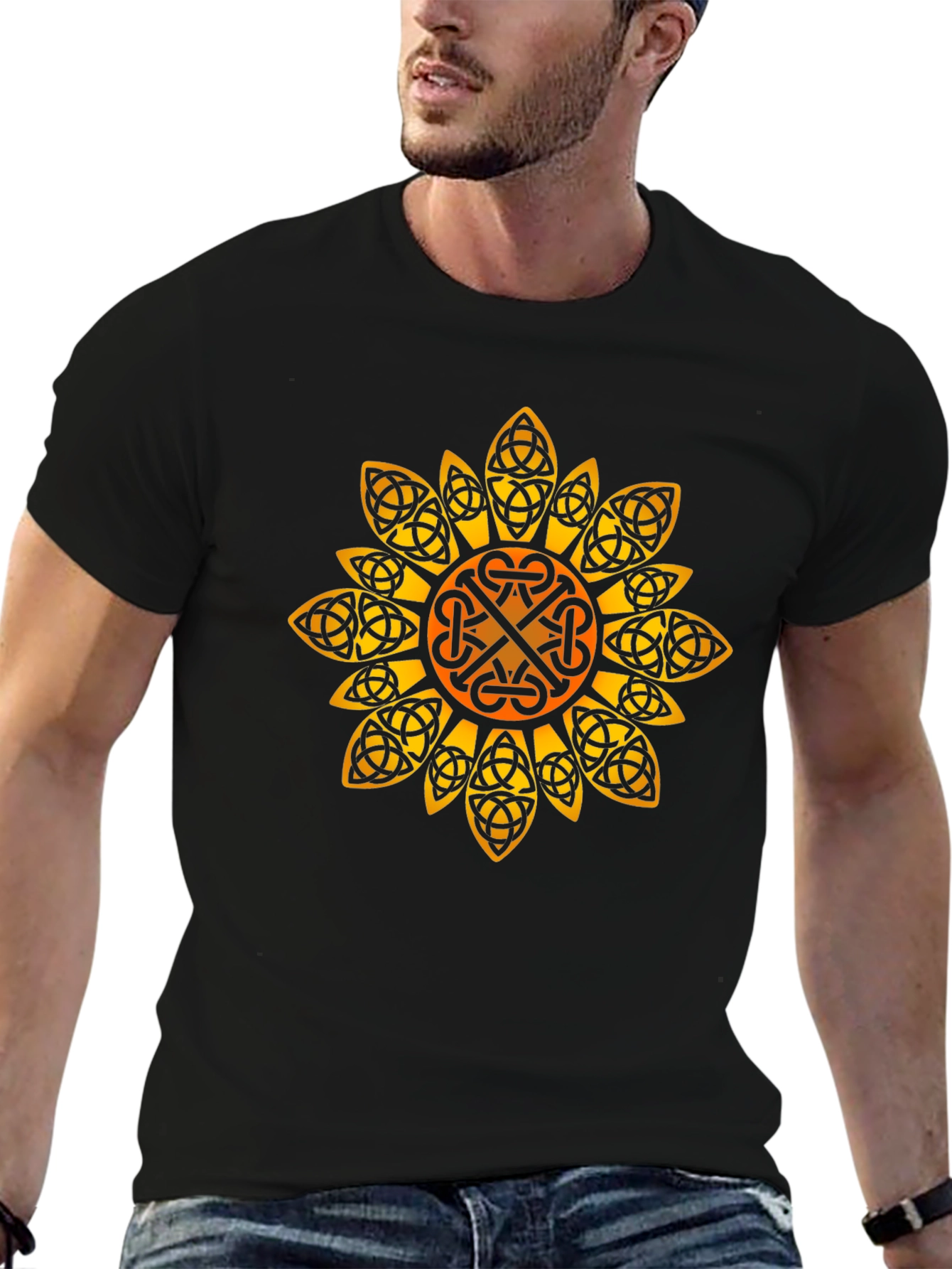 Celtic Knot Sunflower Graphic Tee